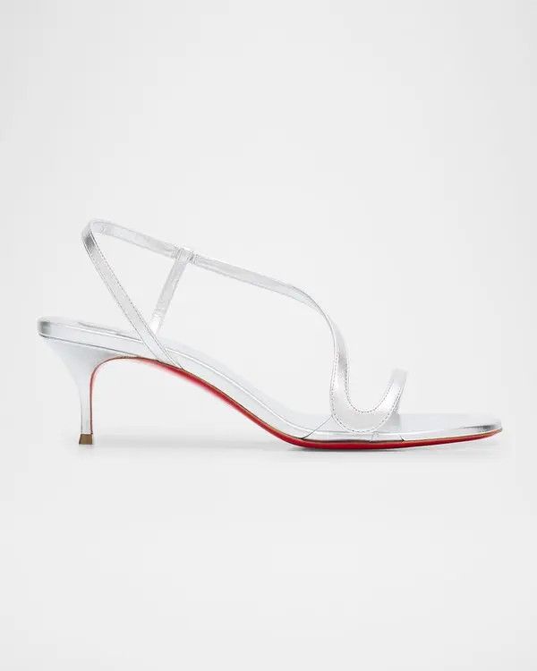 Christian Louboutin oc11z0126 Rosalie Kitten-Heel Sandals in Silver Size US 7 / IT 37 - 1 Thumbnail
