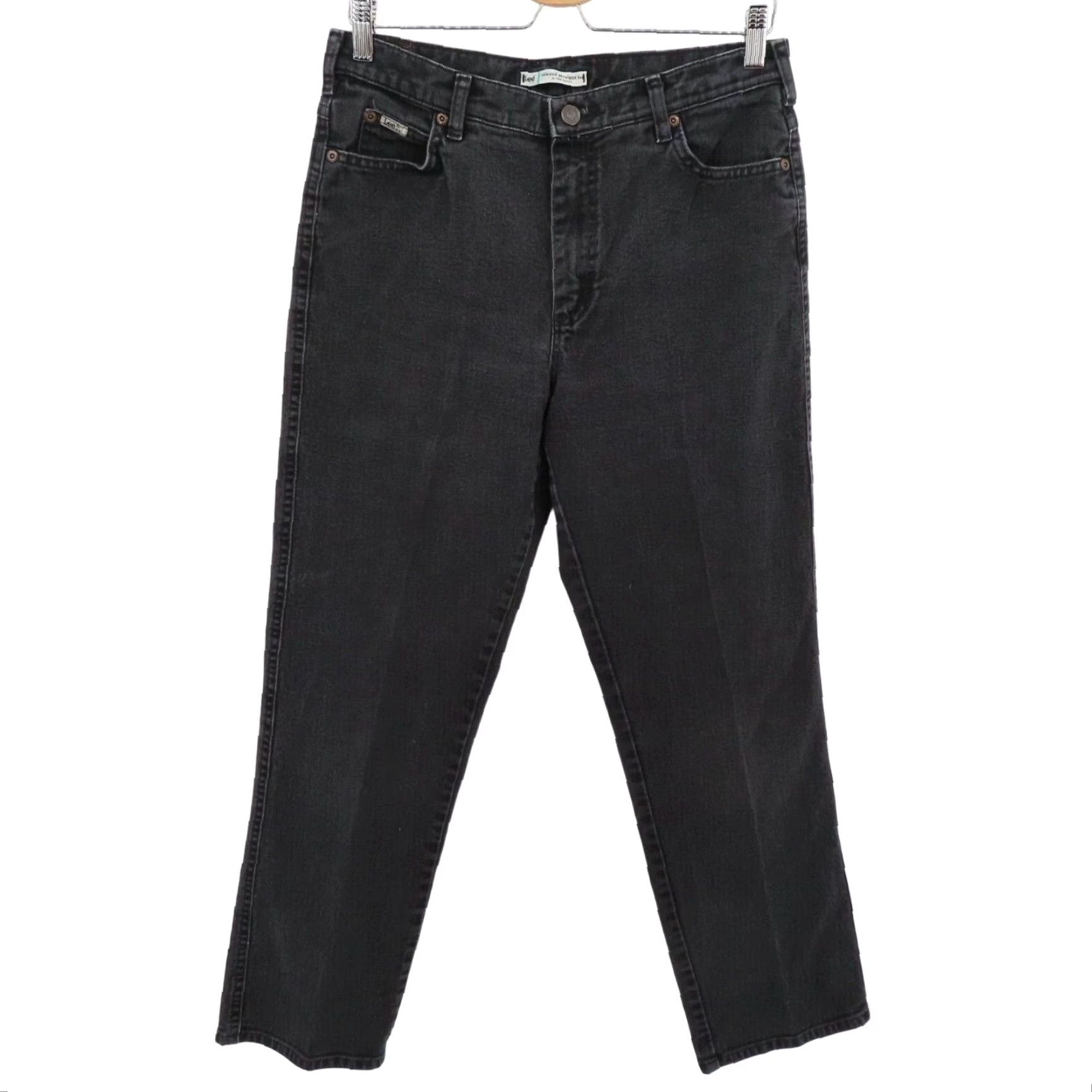 Lee Lee Womens Jeans Relaxed Straight Leg At the Waist Black 10 Denim Cotton Blend 5-Pocket Pockets Vintage No Shirt? Size 32" / US 10 / IT 46 - 2 Thumbnail