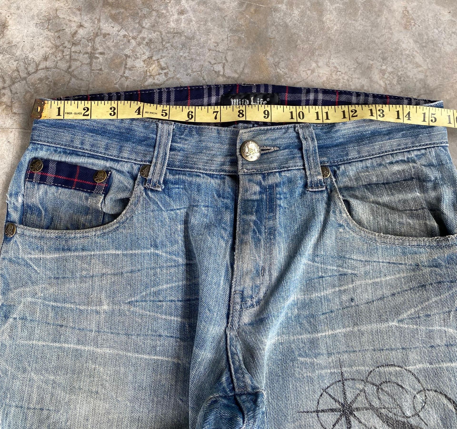 If Six Was Nine 💥BEST OFFER💥WILD LITE SKULL BONES DISTRESSED DENIM Size US 32 / EU 48 - 3 Thumbnail