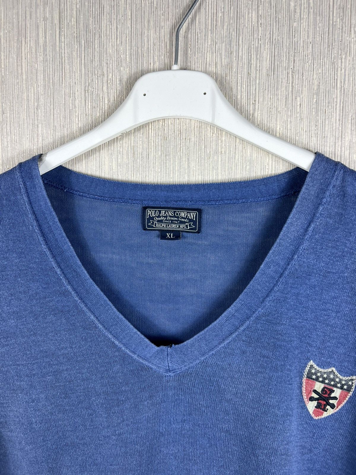 Ralph Lauren Ralph Lauren cotton linen thin v-neck sweater pirate flag Size US XL / EU 56 / 4 - 10 Thumbnail