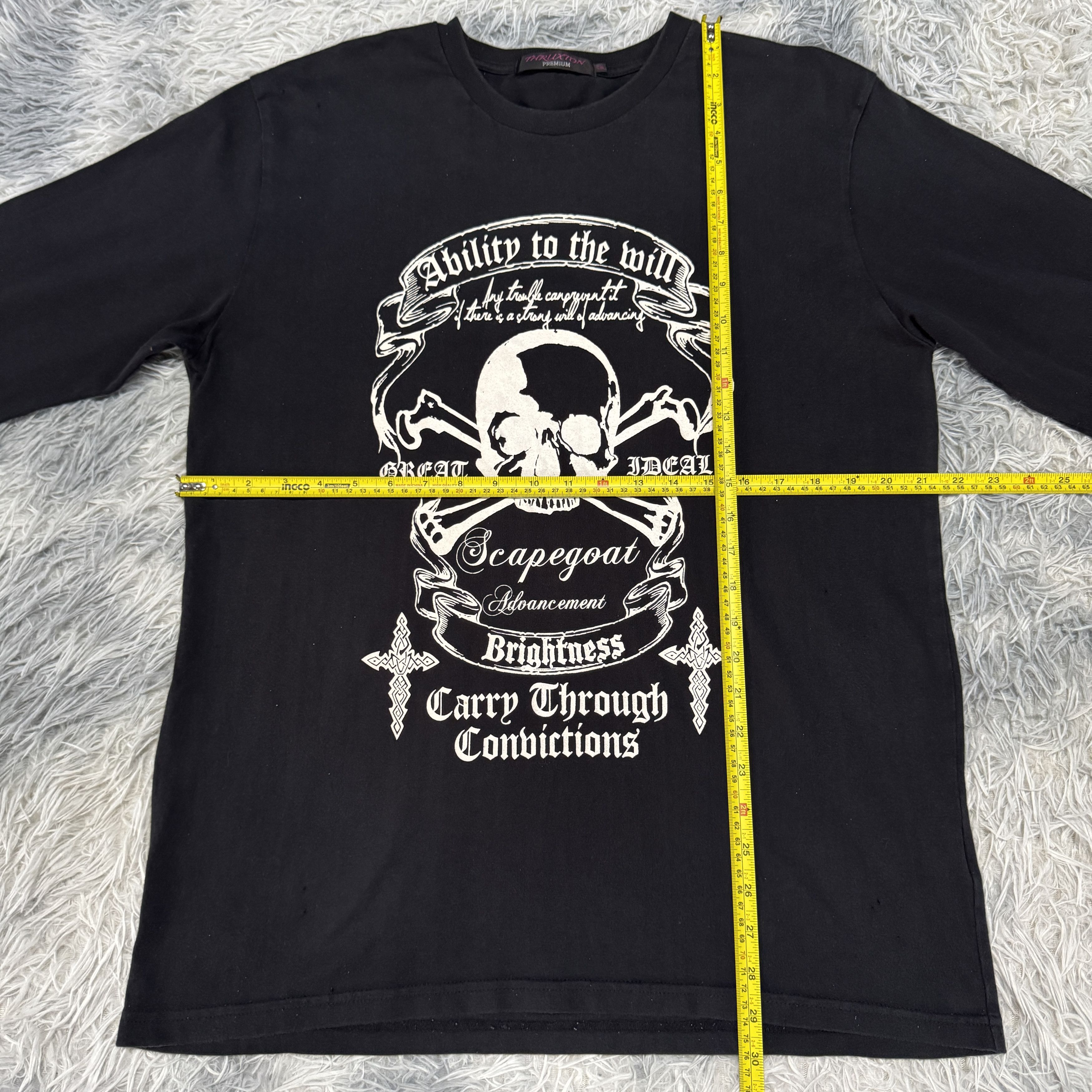 Japanese Brand Rare Vintage Y2K Japanese Brand Skull Bones Sunfaded Tshirt Size US XL / EU 56 / 4 - 5 Thumbnail