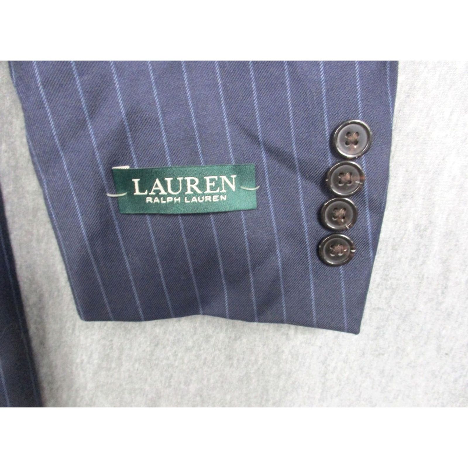 Ralph Lauren Lauren Ralph Lauren Blazer Mens 44L Pinstripe Wool Blend Two Button Suit Jacket Size 44R - 2 Thumbnail
