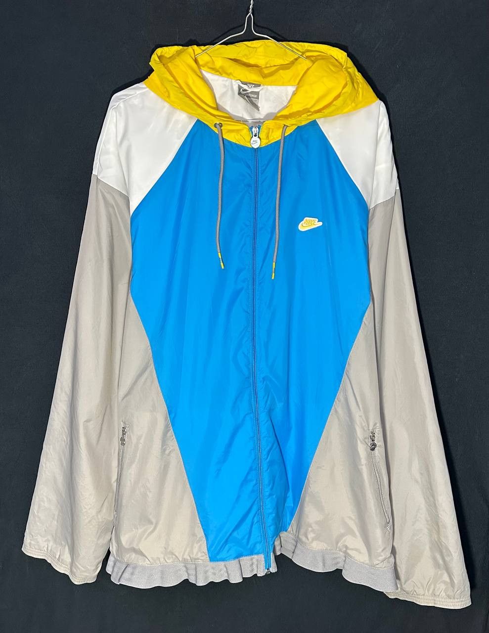 Nike × Vintage NIKE sportswear windbreaker jacket vintage grey yellow Size US XXL / EU 58 / 5 - 1 Thumbnail