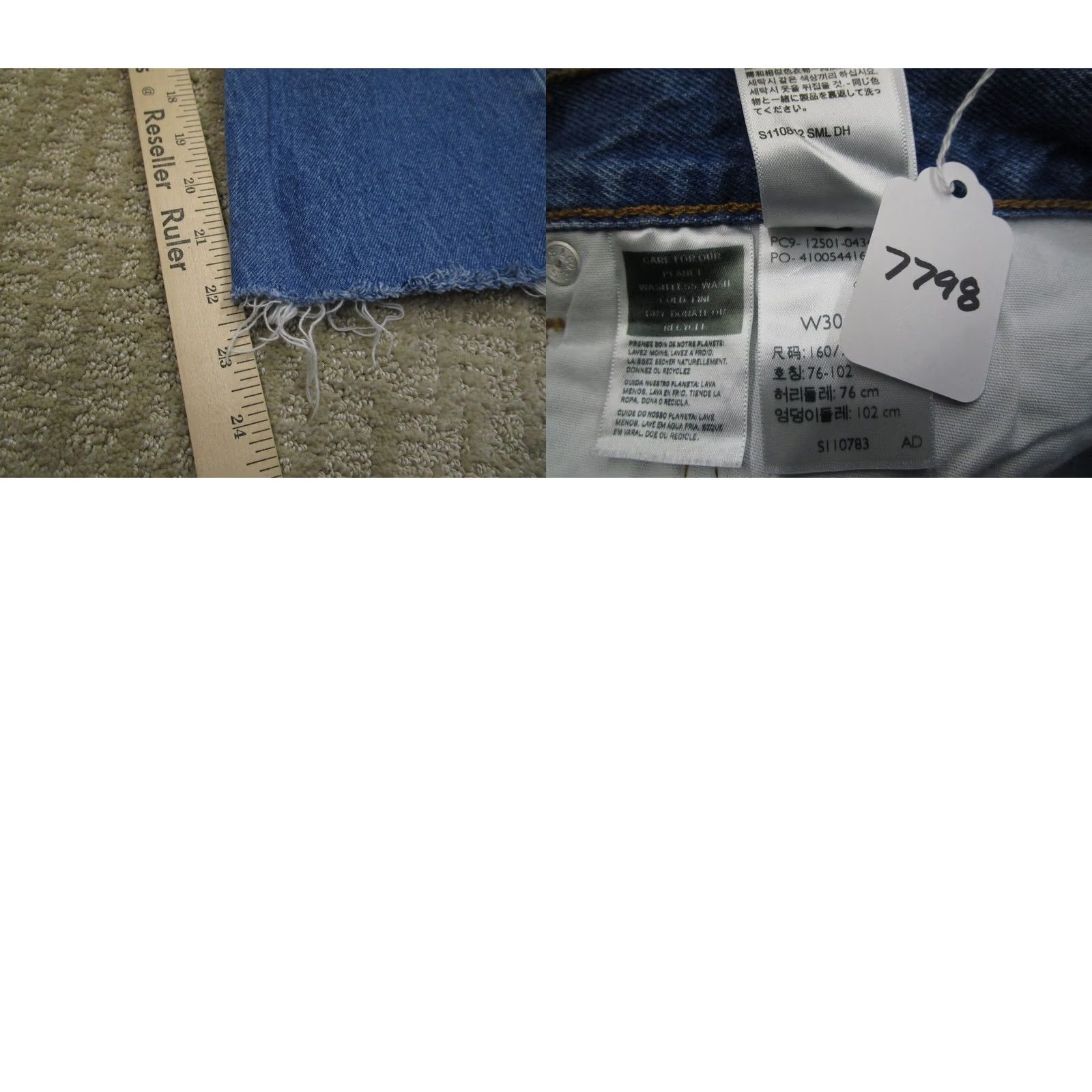 Levi's Levi's 501 Jeans Women Cropped High Rise Blue Distressed 5-Pocket Denim Relaxed 30 Size 30" / US 8 / IT 44 - 8 Thumbnail