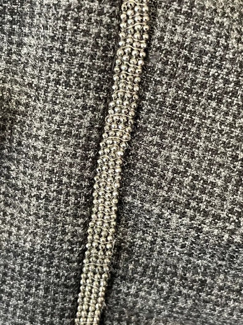 Brunello Cucinelli Brunello Cucinelli Dark Gray Beaded Raw Wool Casual Pants Size 26" / US 2 / IT 38 - 6 Thumbnail