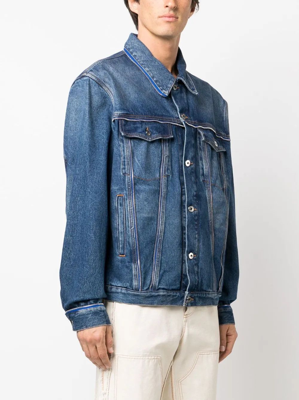 Off-White o1y0225 Denim Jacket in Blue Size US L / EU 52-54 / 3 - 2 Thumbnail