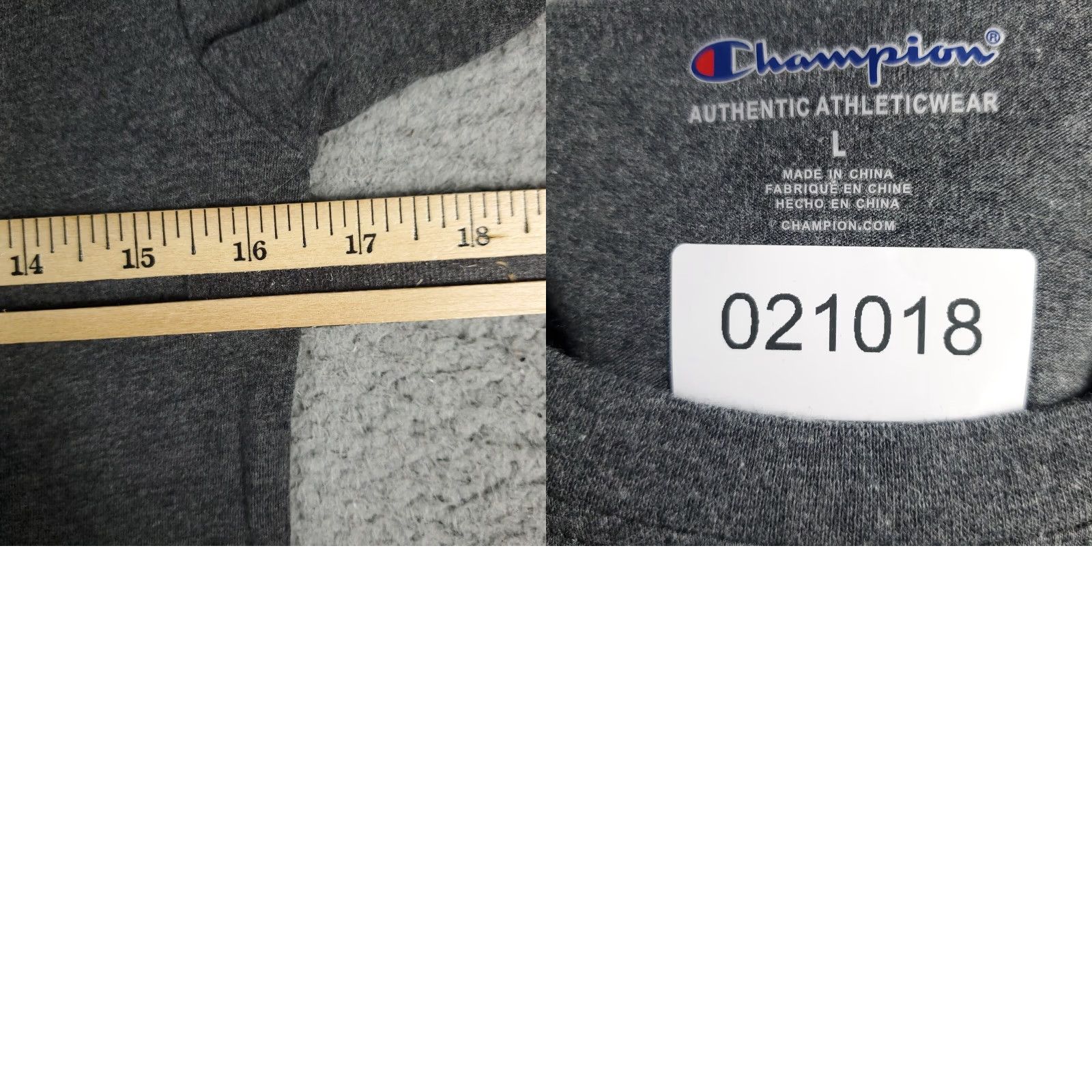 Champion Champion Long Sleeve T-Shirt Mens Large Gray Casual Crew Neck Sports Size US L / EU 52-54 / 3 - 8 Thumbnail