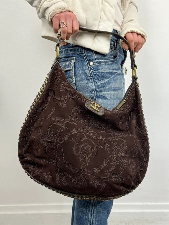 Roberto Cavalli AW2007 Cavalli Brown Embroided Chain Handle Bag Size ONE SIZE - 2 Thumbnail
