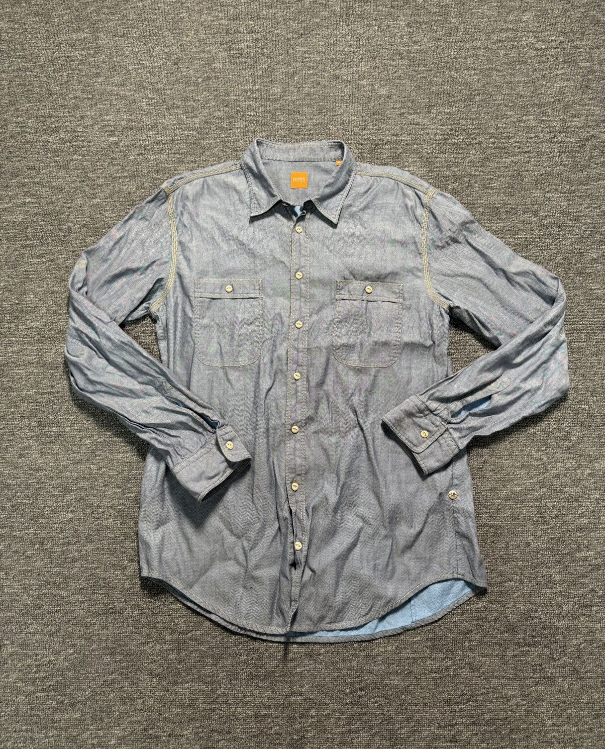 Hugo × Hugo Boss Hugo Boss Orange Long Sleeve Button-Down Shirt Regular Fit Size US XL / EU 56 / 4 - 1 Thumbnail