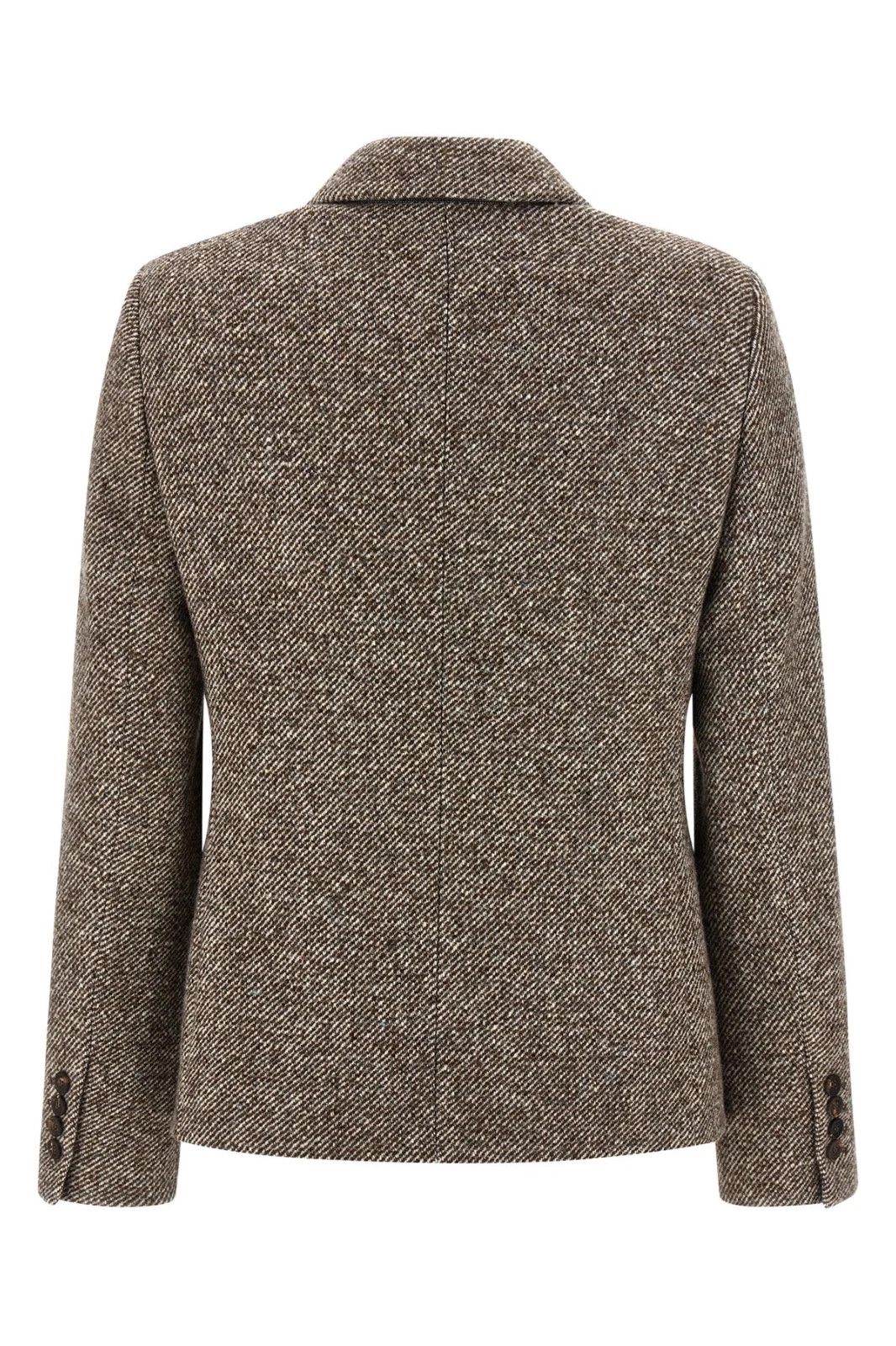 Brunello Cucinelli BRUNELLO CUCINELLI Brown Wool/Silk Blazer New Auth Size XS / US 0-2 / IT 36-38 - 2 Thumbnail