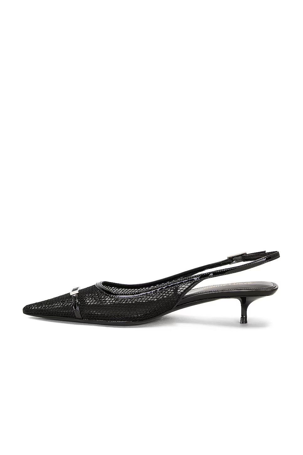 Saint Laurent Paris oc11z1225 763171 Oxalis Slingback Pumps in Mesh in Black Size US 8 / IT 38 - 5 Thumbnail