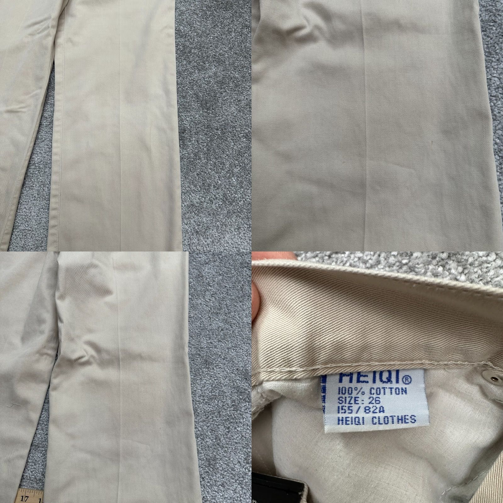 Vintage HeiQi Jeans Jeans Women 26 Beige High Rise Straight Cotton Classic Preppy Womens Size 26" / US 2 / IT 38 - 8 Thumbnail