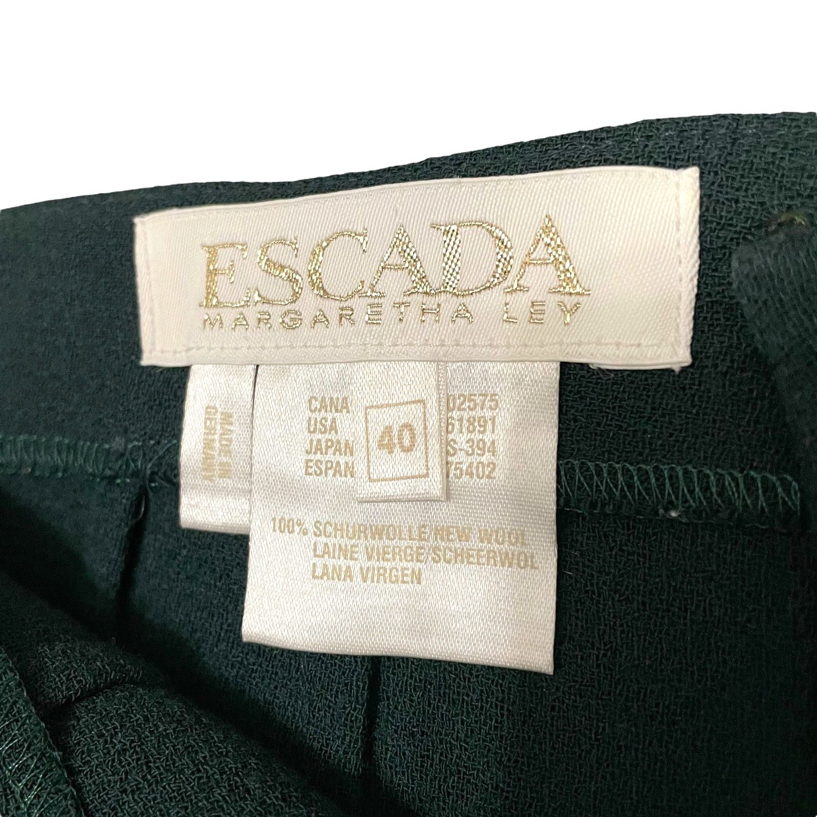 Escada × Vintage Vintage Escada Wool Pants Tapered Forest Green Size EU 40 Size 29" - 4 Thumbnail
