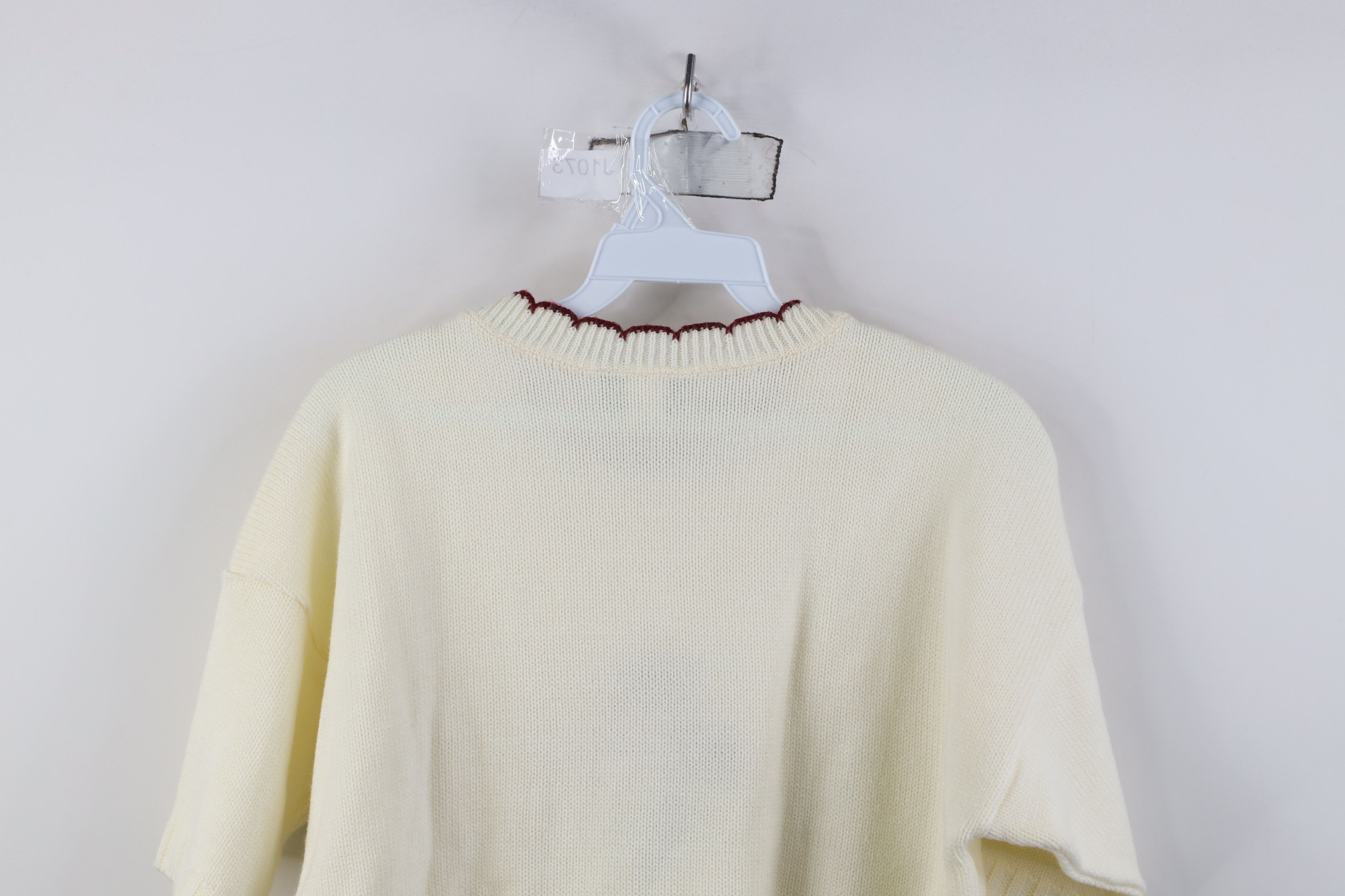 Vintage Vintage 70s Streetwear Knit Short Sleeve Sweater Cream USA Size M / US 6-8 / IT 42-44 - 11 Thumbnail
