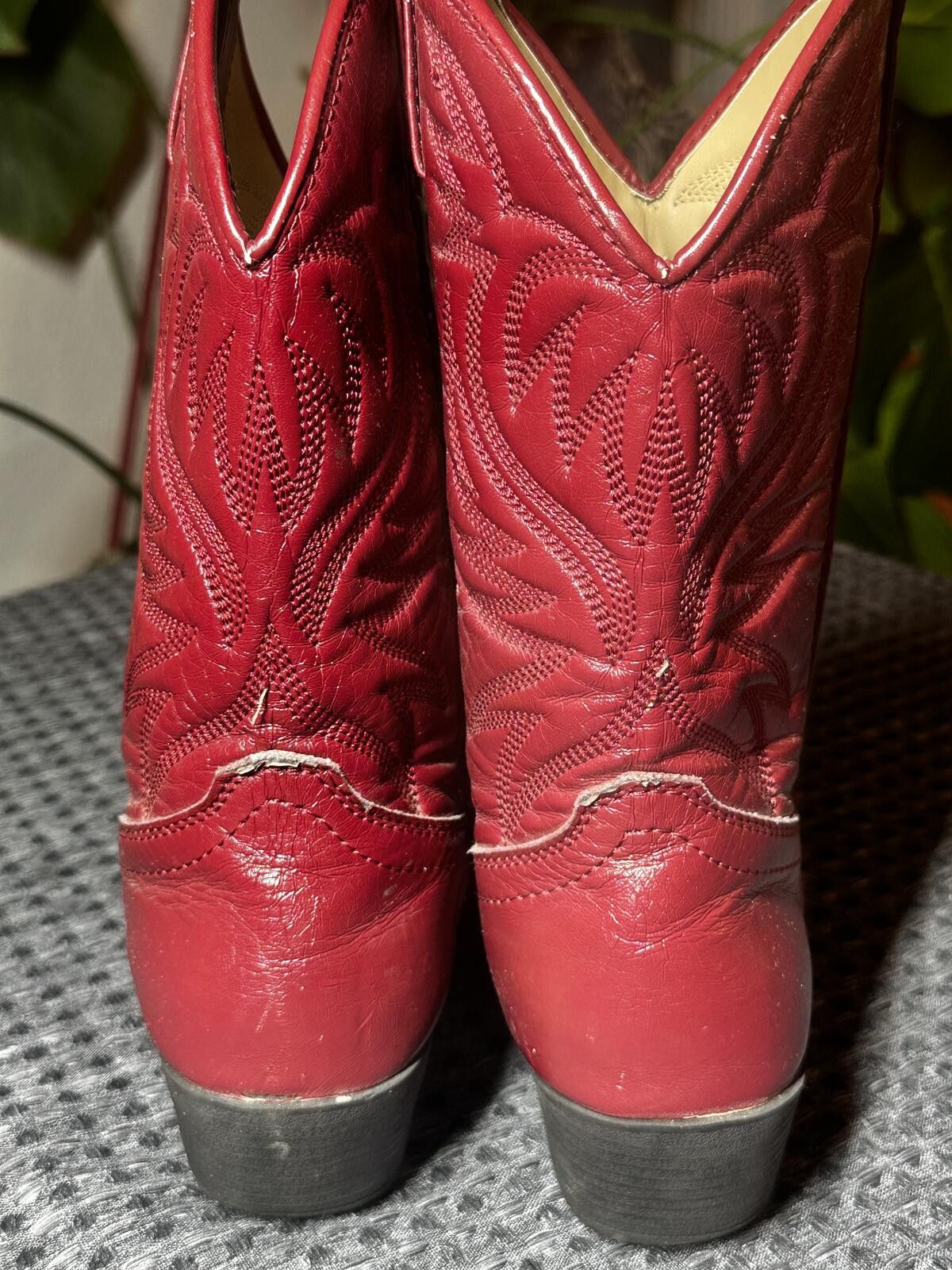 Unknown London Red Western Cowboy Boots with Embroidered Design Size ONE SIZE - 6 Thumbnail