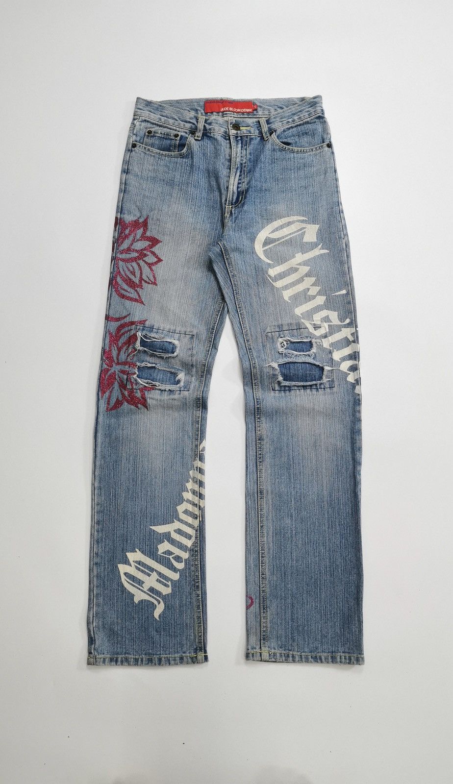 Le Grande Bleu (L.G.B.) Madonnalily Christianity Jude Bloom Prints Denim Jeans Size US 29 - 2 Thumbnail