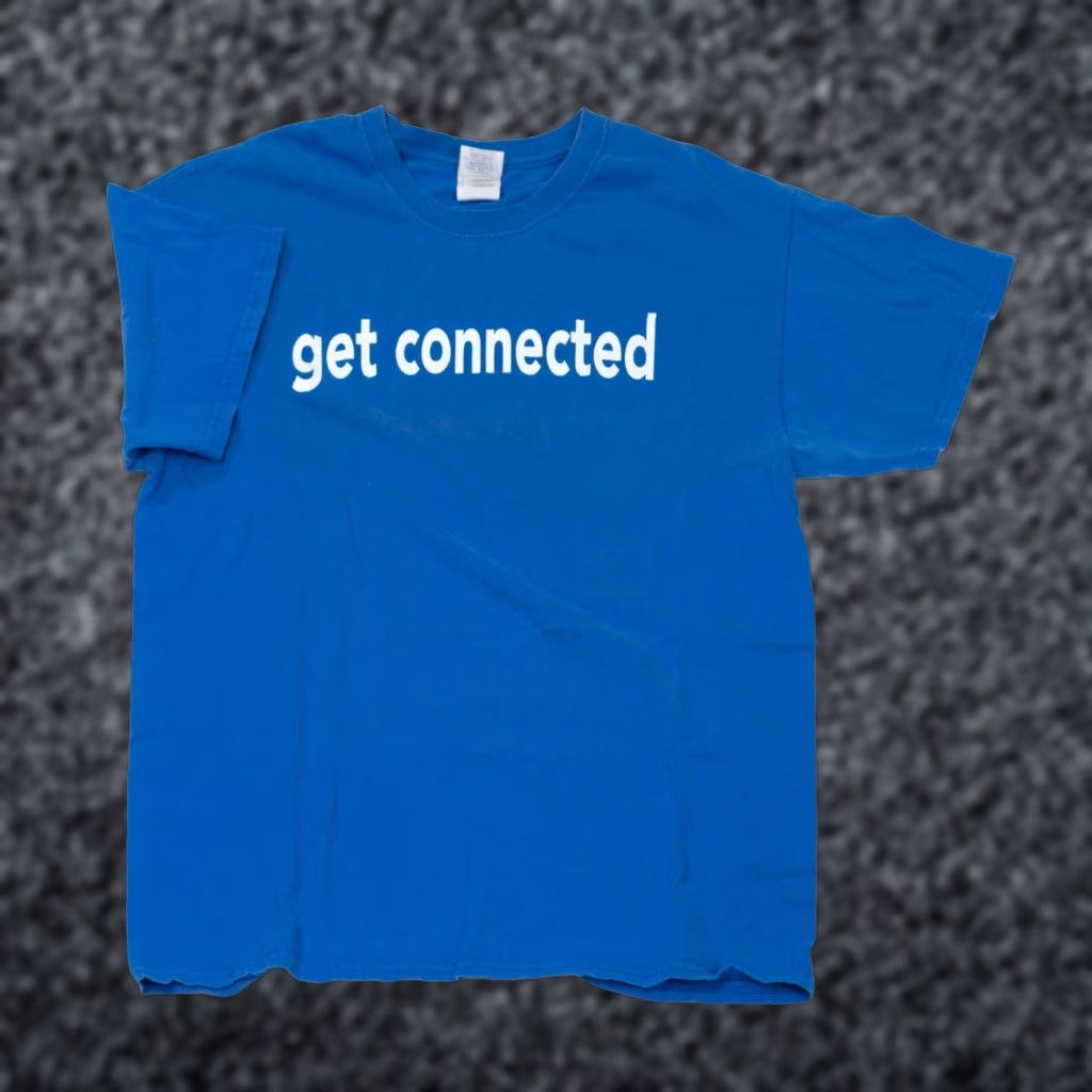 Vintage VINTAGE Internet Get Connected T-Shirt Men's L Blue Gilden 90s Rock N Roll Logo Short Sleeve Crew Neck Shirt Size US L / EU 52-54 / 3 - 1 Thumbnail