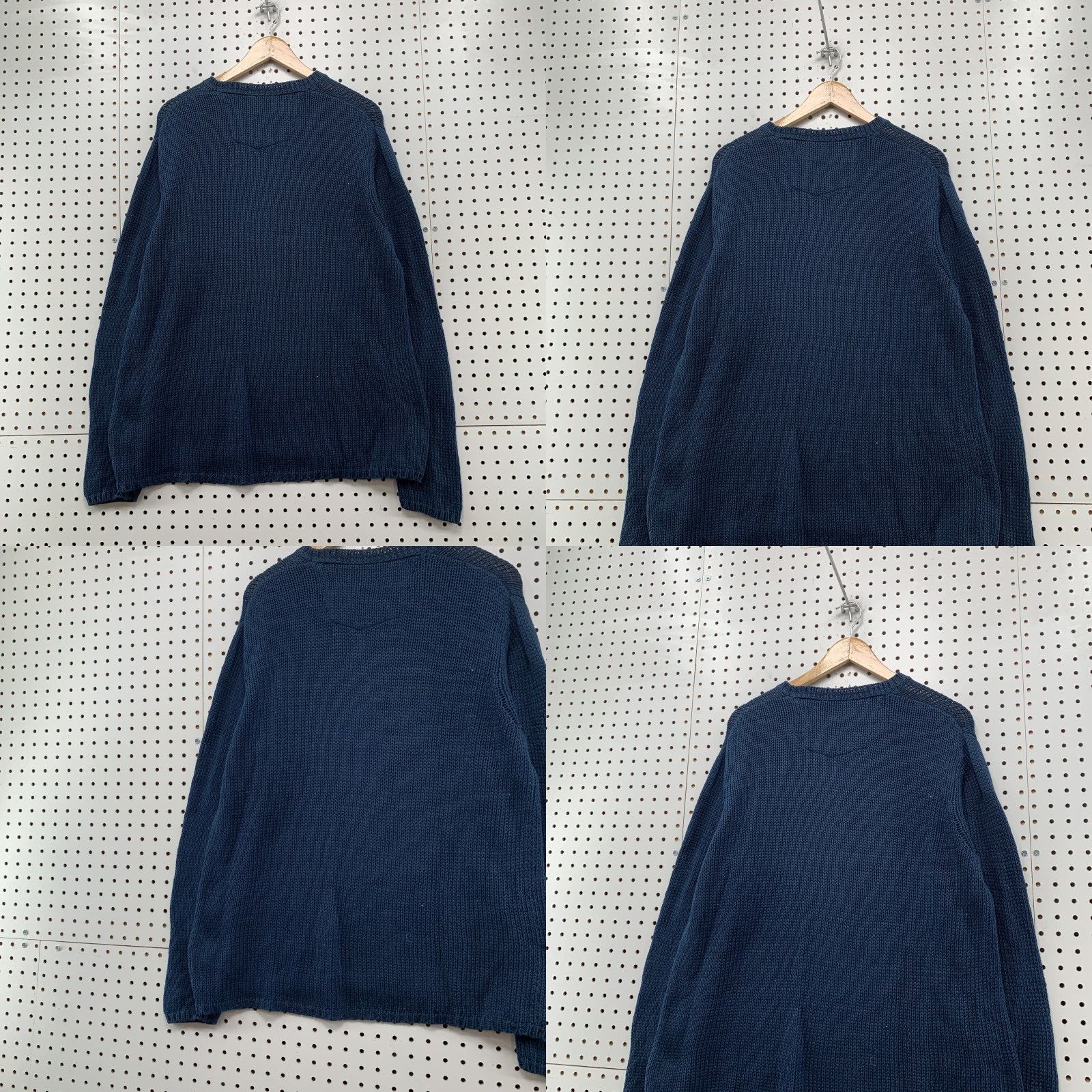 Robert Graham Robert Graham Mens Sweater Navy Blue Large Crew Neck Knit Pullover 90s Style Patternless Crew Neck Mens Size US L / EU 52-54 / 3 - 8 Thumbnail