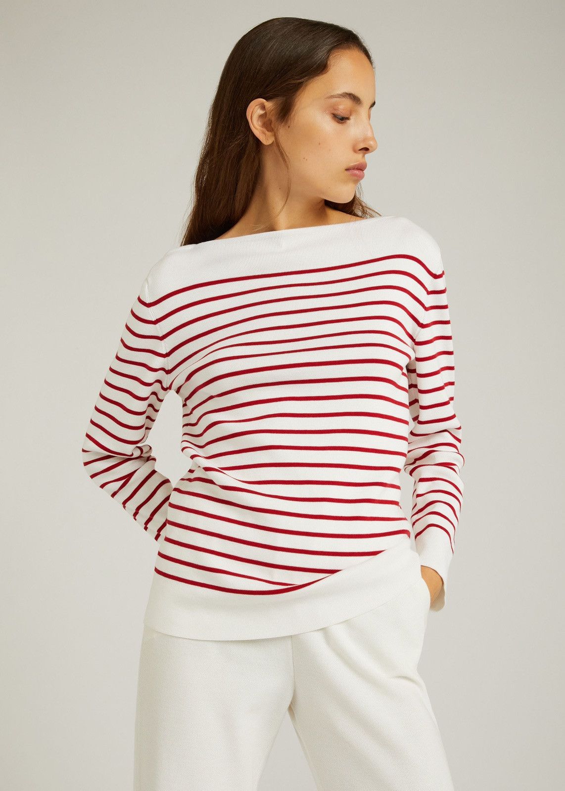 Loro Piana o1srvl11e0424 T- Shirt in White & Red Size M / US 6-8 / IT 42-44 - 3 Thumbnail
