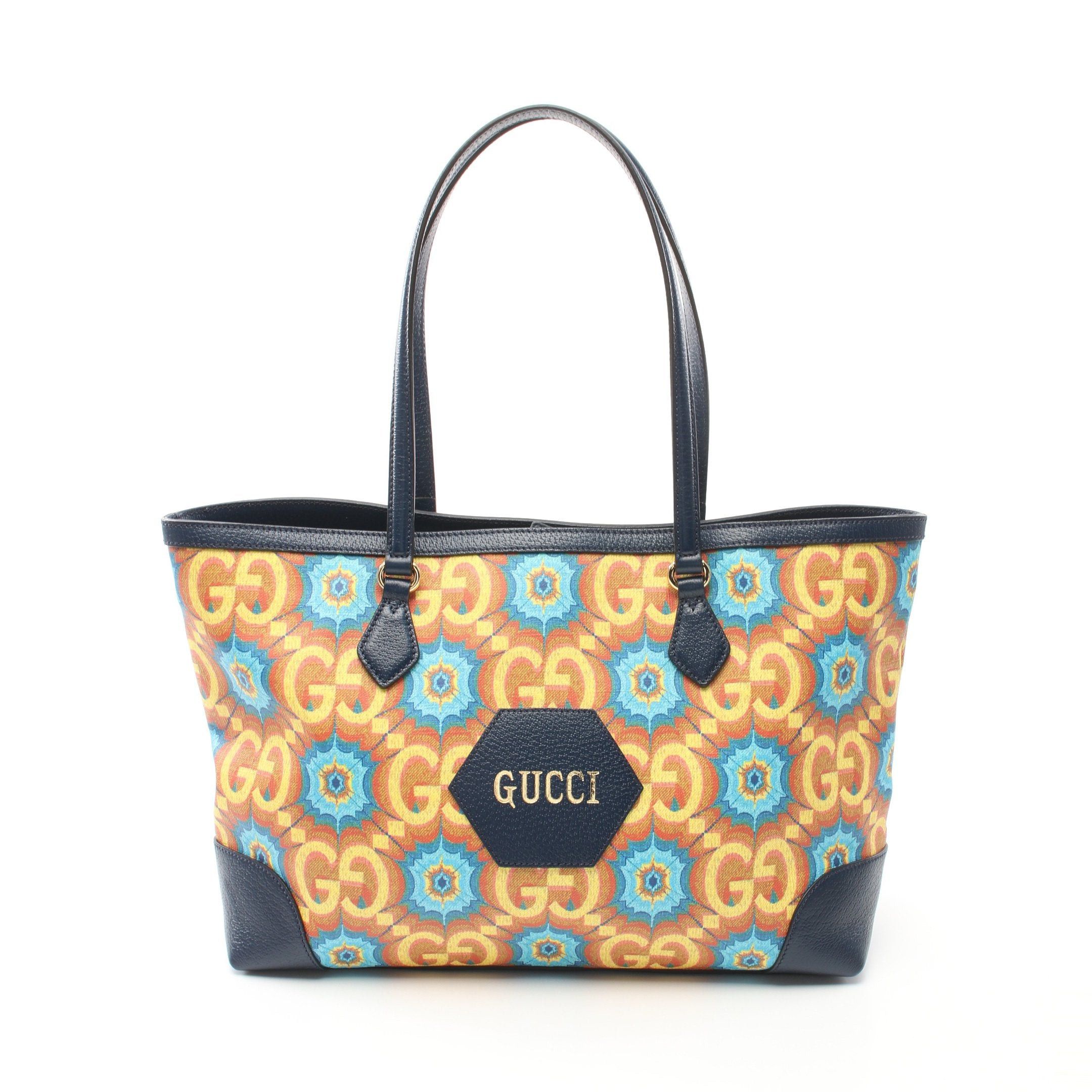 Gucci Gucci Gucci 100 Ophidia Shoulder Bag Tote Leather Navy Multicolor 100Th Anniversary Size ONE SIZE - 1 Thumbnail