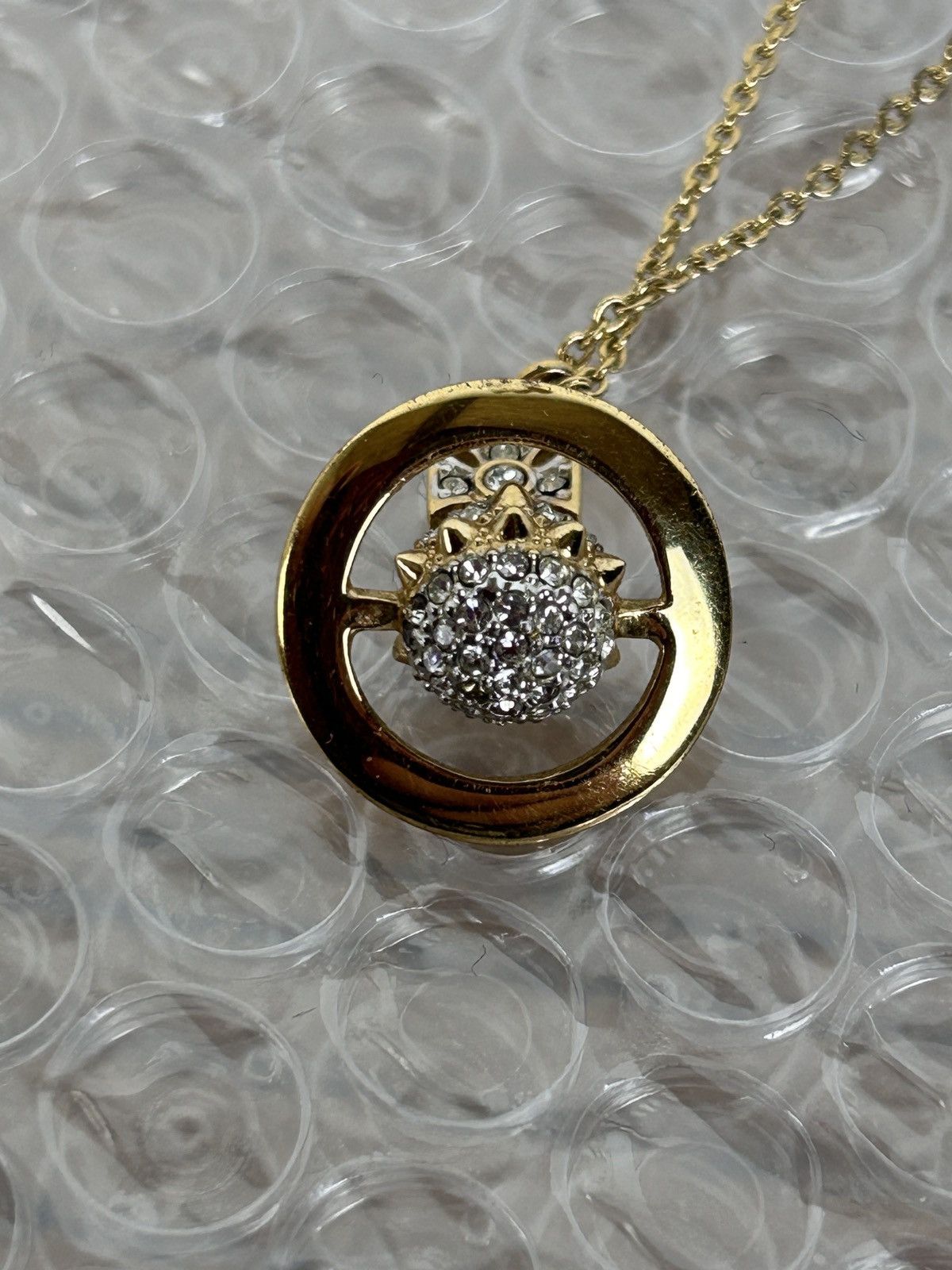 Vivienne Westwood Vivienne Westwood Rare Tilted Rhinestone 3D Pendant Necklace Size ONE SIZE - 3 Thumbnail
