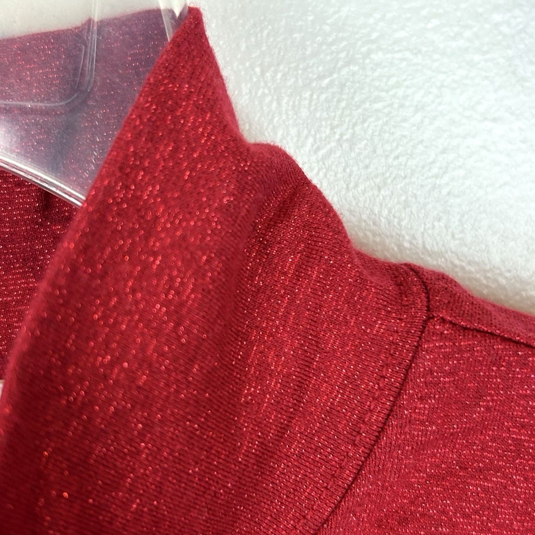 Talbots Talbots Mock Neck Top Womens Large Petite Red Sparkle Christmas Winter Holiday Size L / US 10 / IT 46 - 5 Thumbnail