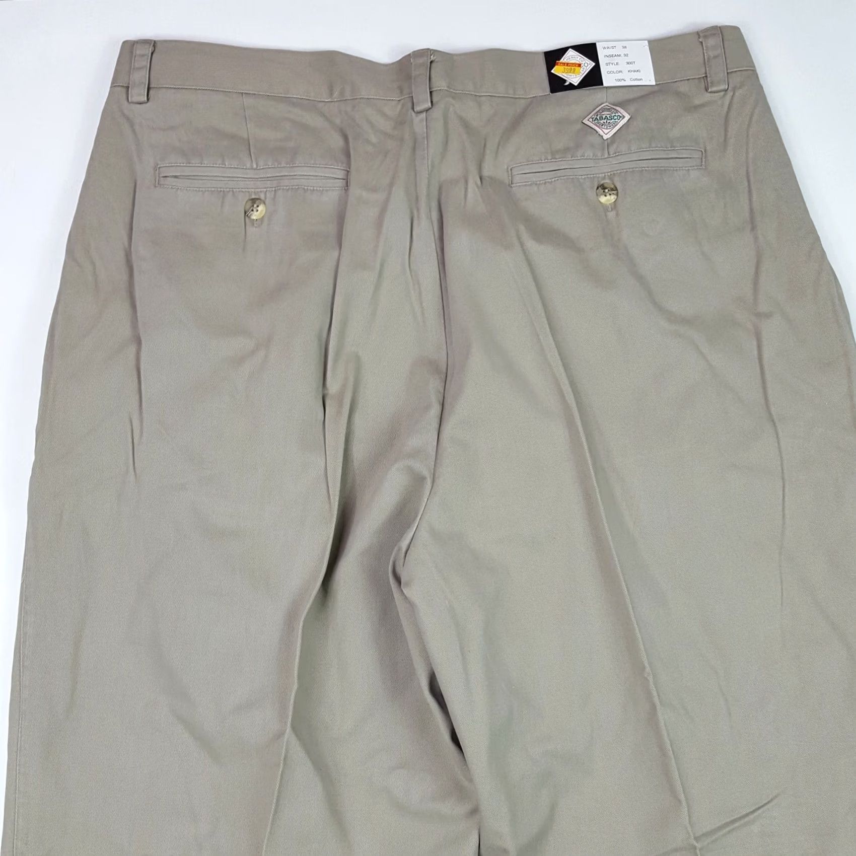 Vintage VINTAGE Tabasco Khaki Pleated Mens 38x31 Beige Tapered Dress Pants Golf Work Pants Clothing Size US 38 / EU 54 - 5 Thumbnail