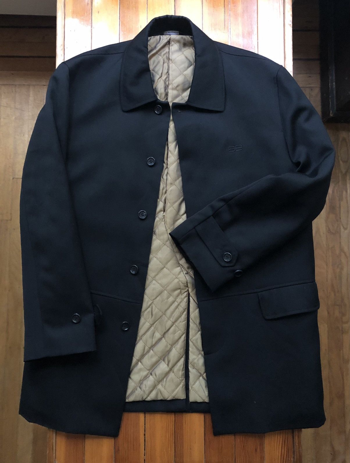 Balenciaga Gorgeous Vintage Gold Padded Wool Overcoat Size US L / EU 52-54 / 3 - 3 Thumbnail
