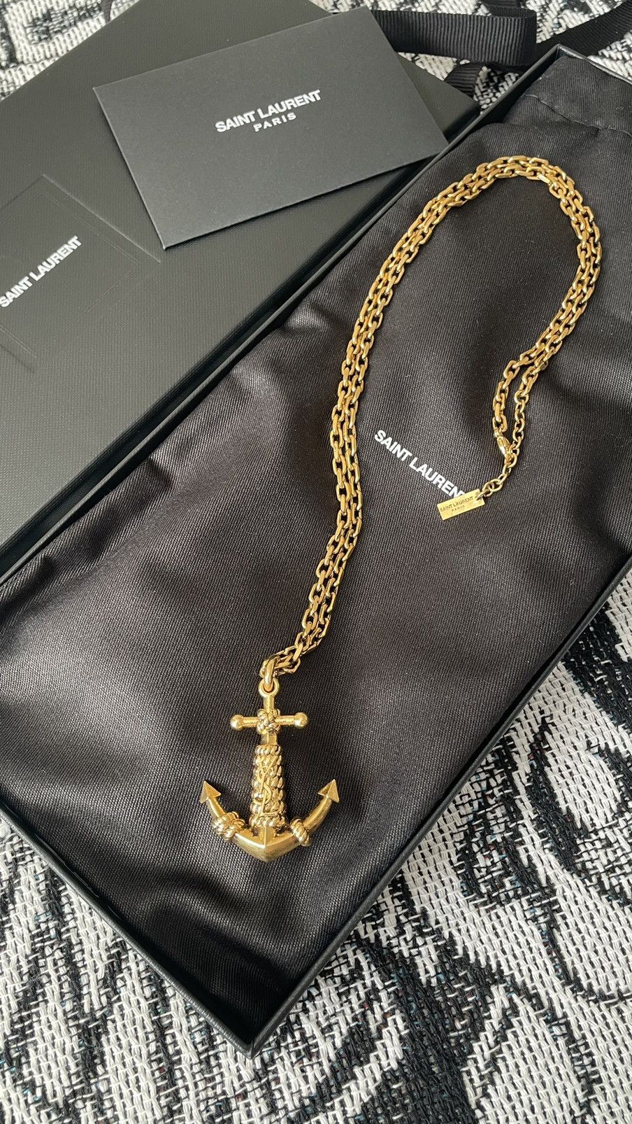 Saint Laurent Paris COLLIER PENDENTIF ANCRE CHARM BRASS Size ONE SIZE - 1 Thumbnail