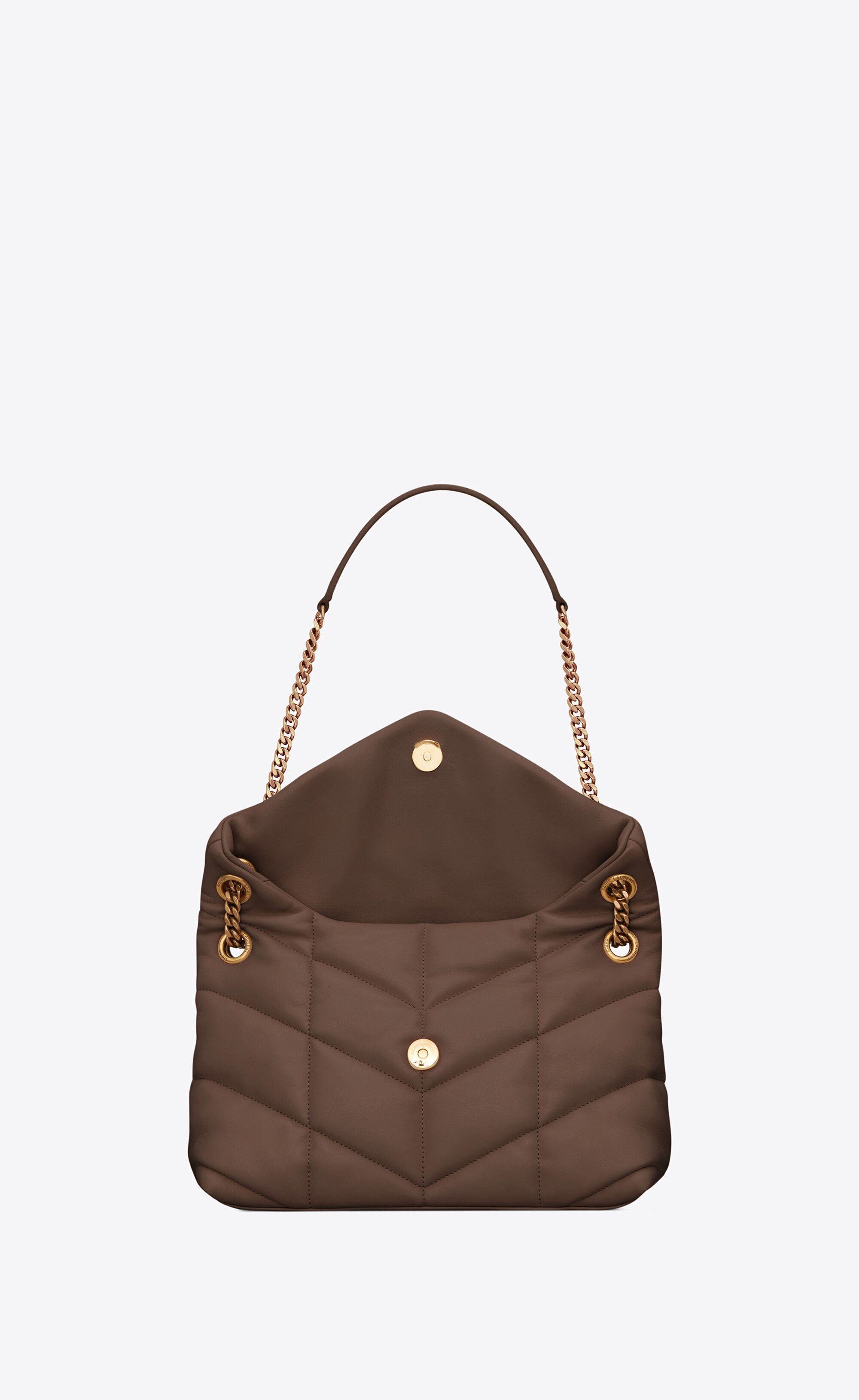 Saint Laurent Paris o1b1hav110225 Size: OS / Puffer Small Chain Bag Dark Ganache Size ONE SIZE - 4 Thumbnail