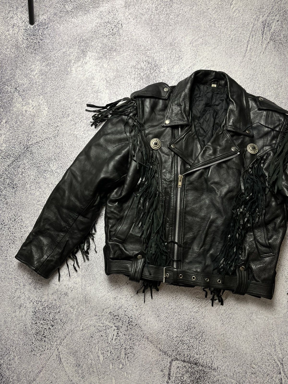 Vintage Vintage Avant Garde Y2k Black Leather Jacket Size US L / EU 52-54 / 3 - 2 Thumbnail