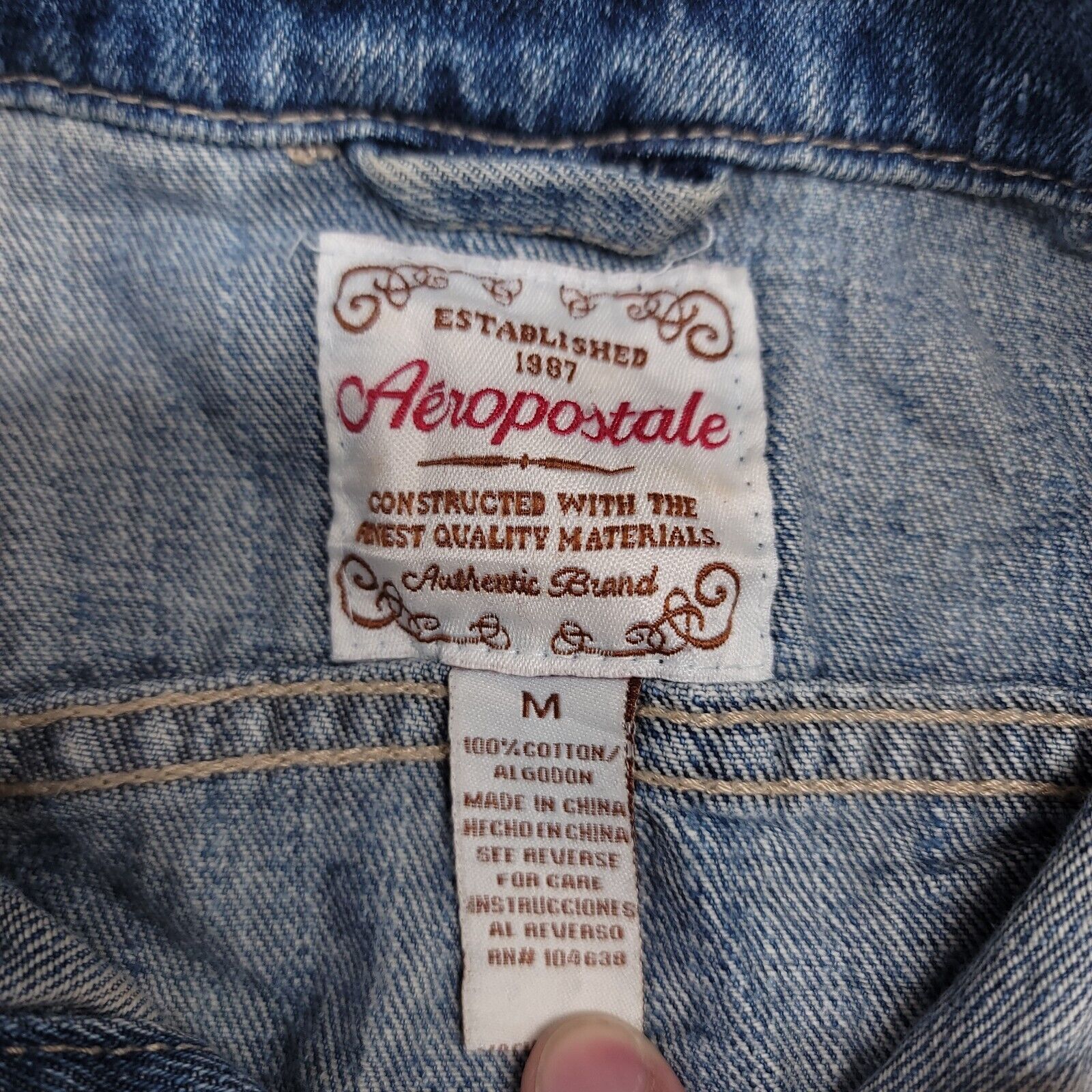 Aeropostale Aeropostale Button Up Denim Jean Jacket Womens Size M Blue Size M / US 6-8 / IT 42-44 - 3 Thumbnail
