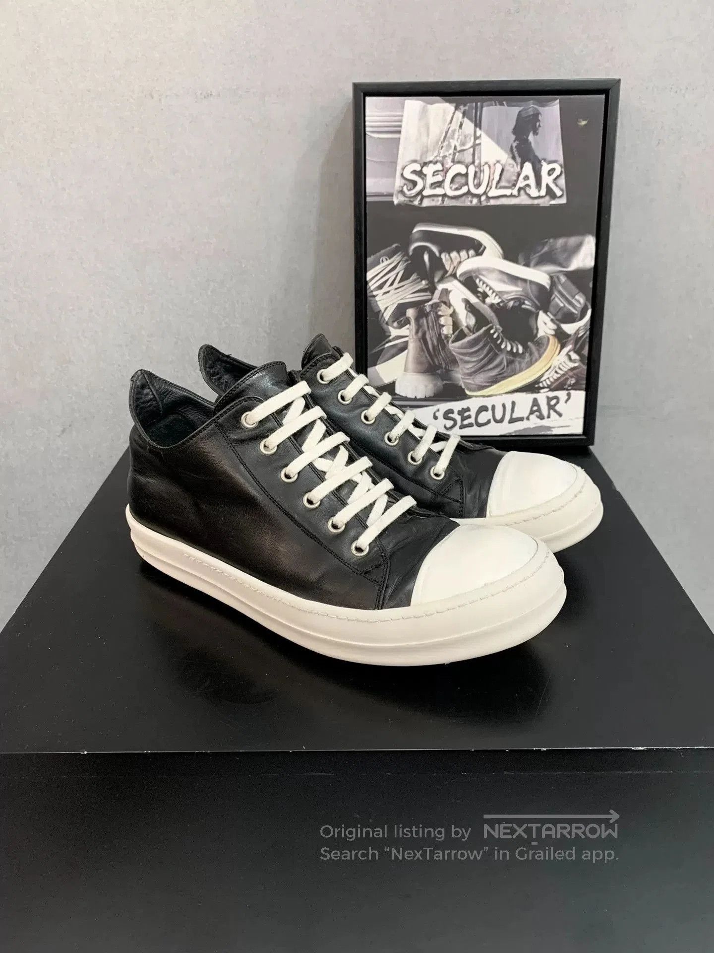 Rick Owens Rick Owens Main Line Leather Low-Top Sneakers. Size US 7.5 / EU 40-41 - 1 Thumbnail