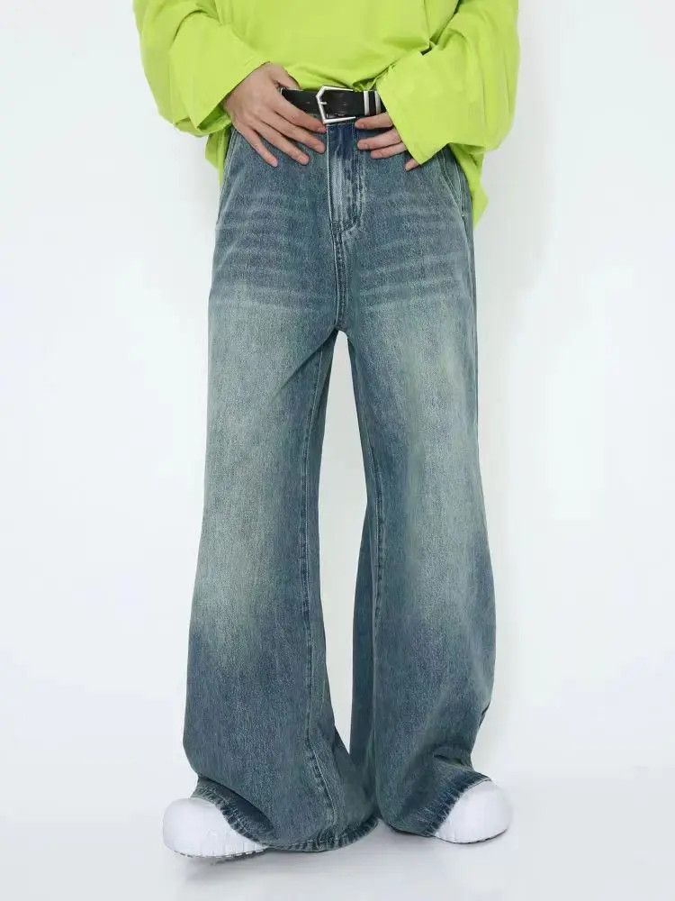 Designer × Japanese Brand Loose Vintage Wide Leg Blue Jeans Size US 32 / EU 48 - 1 Thumbnail