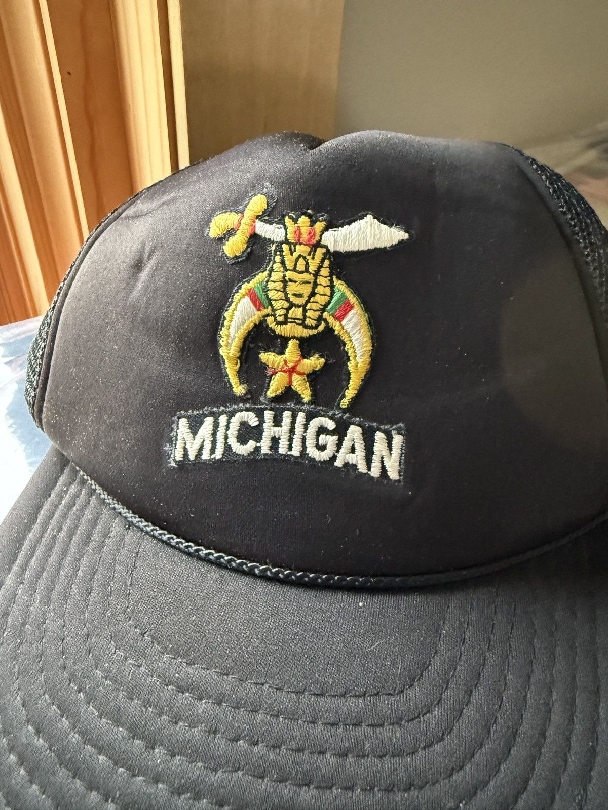 Vintage Vintage 80s Shriner Masonic Michigan Snapback Trucker Hat Size ONE SIZE - 2 Thumbnail