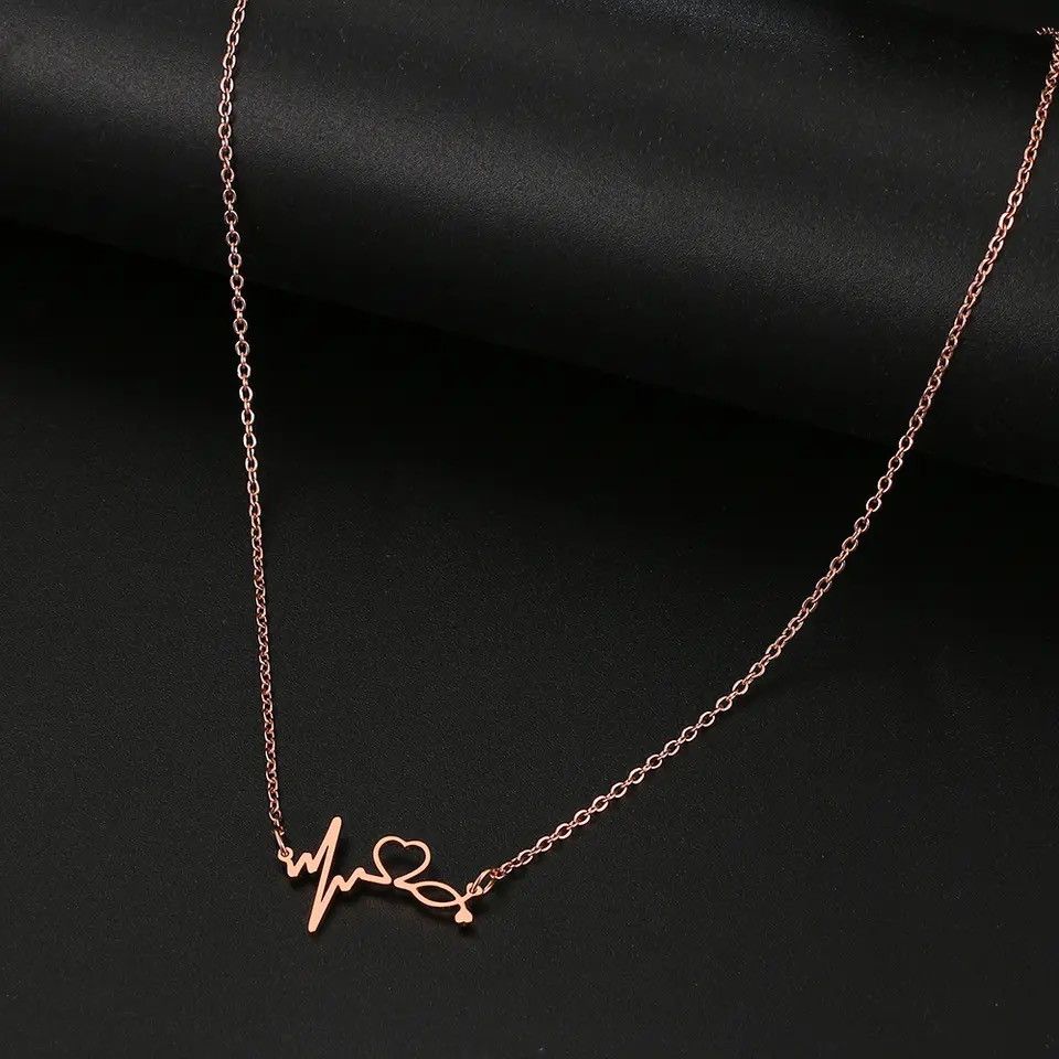Jewelry Stethoscope Heartbeat Best Necklace Women Love Heart Size ONE SIZE - 2 Thumbnail