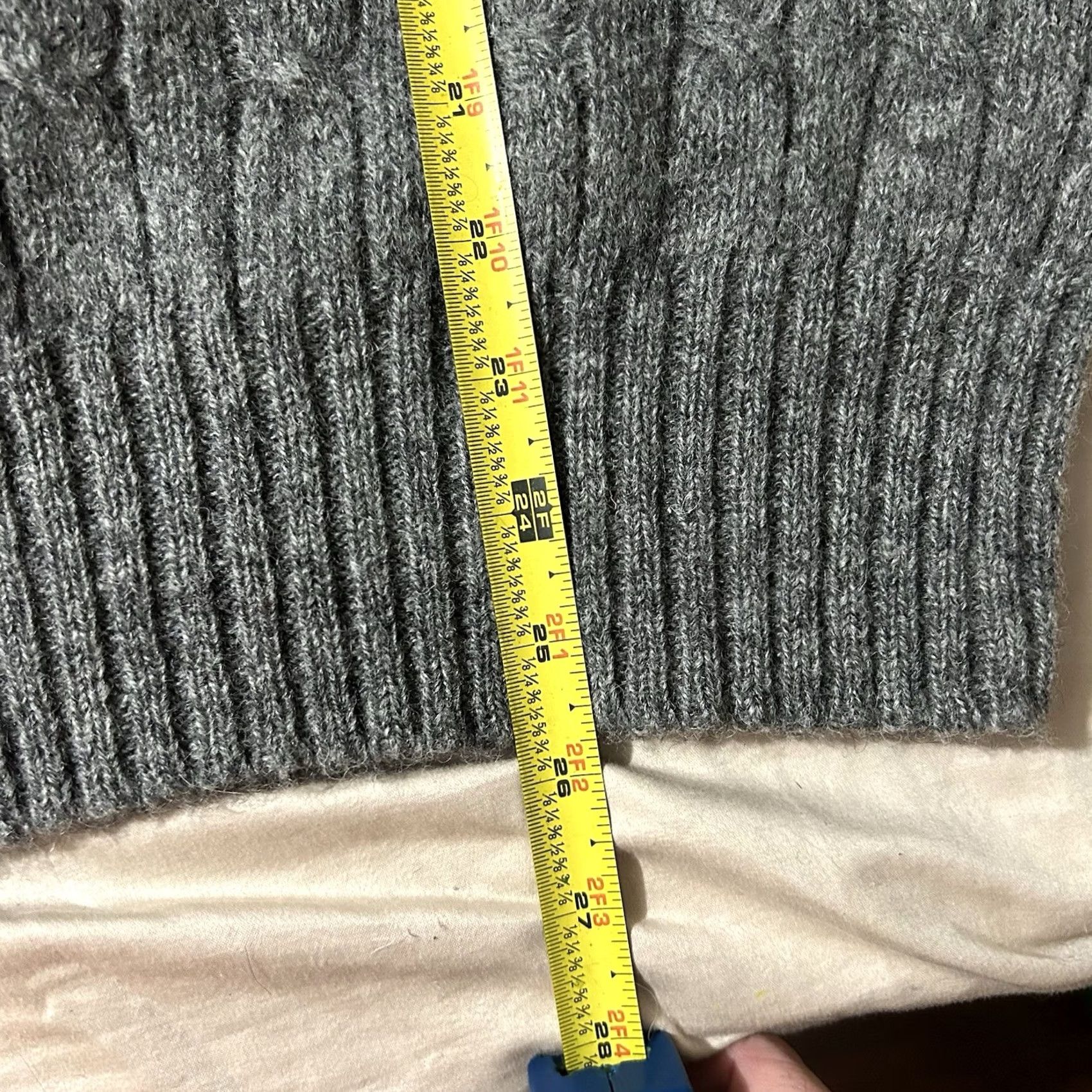 Polo Ralph Lauren VINTAGE Polo Ralph Lauren Fisherman Cable-Knit Wool Sweater XL Men Gray 90s Pullover Size US XL / EU 56 / 4 - 5 Thumbnail