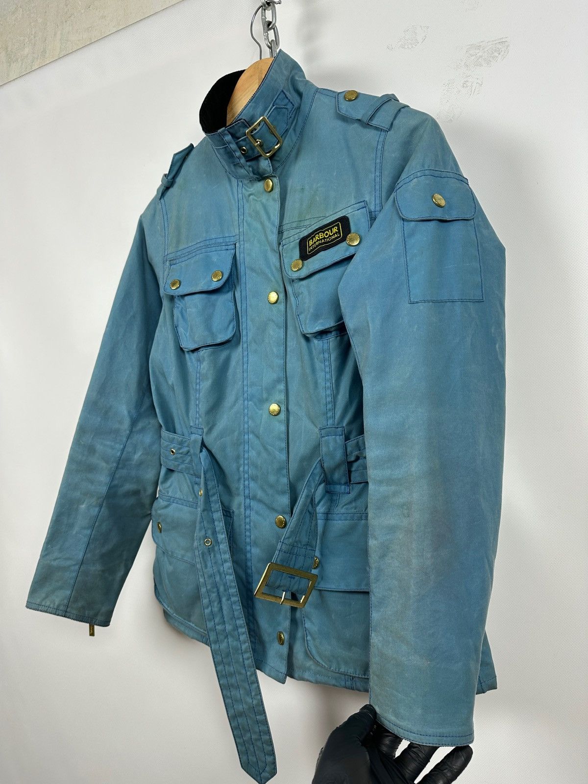 Barbour Vintage Barbour Blue Summer Wax International Coat Jacket Size S / US 4 / IT 40 - 4 Thumbnail