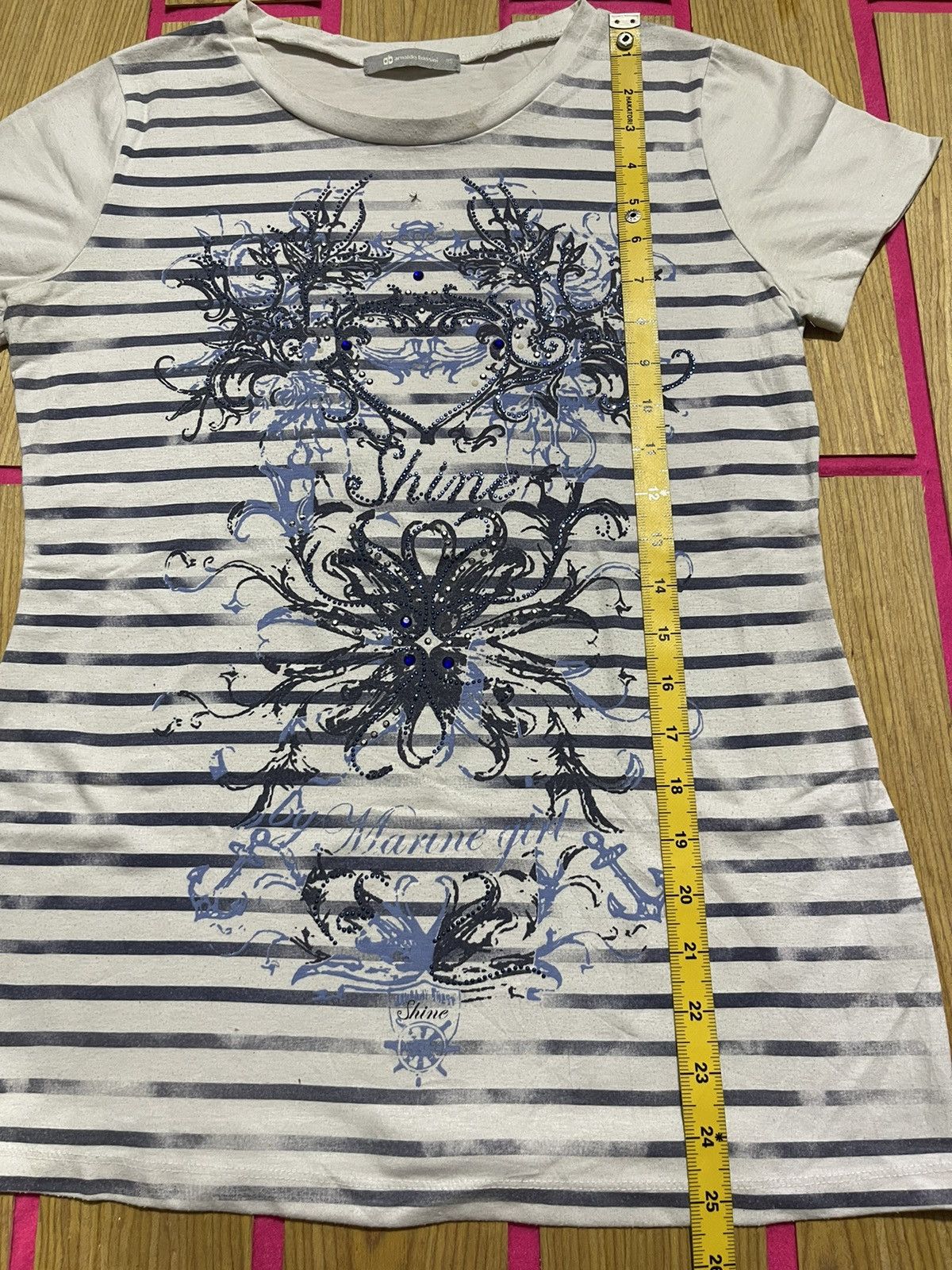 If Six Was Nine Y2K ARNALDO BASSINI short sleeve t-shirt with glitter print Size M / US 6-8 / IT 42-44 - 8 Thumbnail