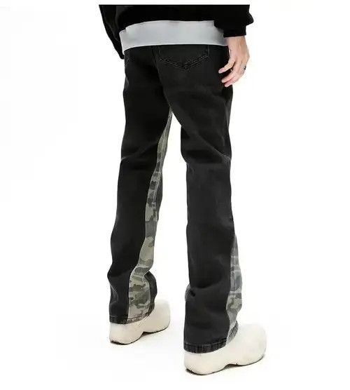 VIBE Camouflage Patchwork Straight Black Jeans Mens Size US 30 / EU 46 - 2 Thumbnail