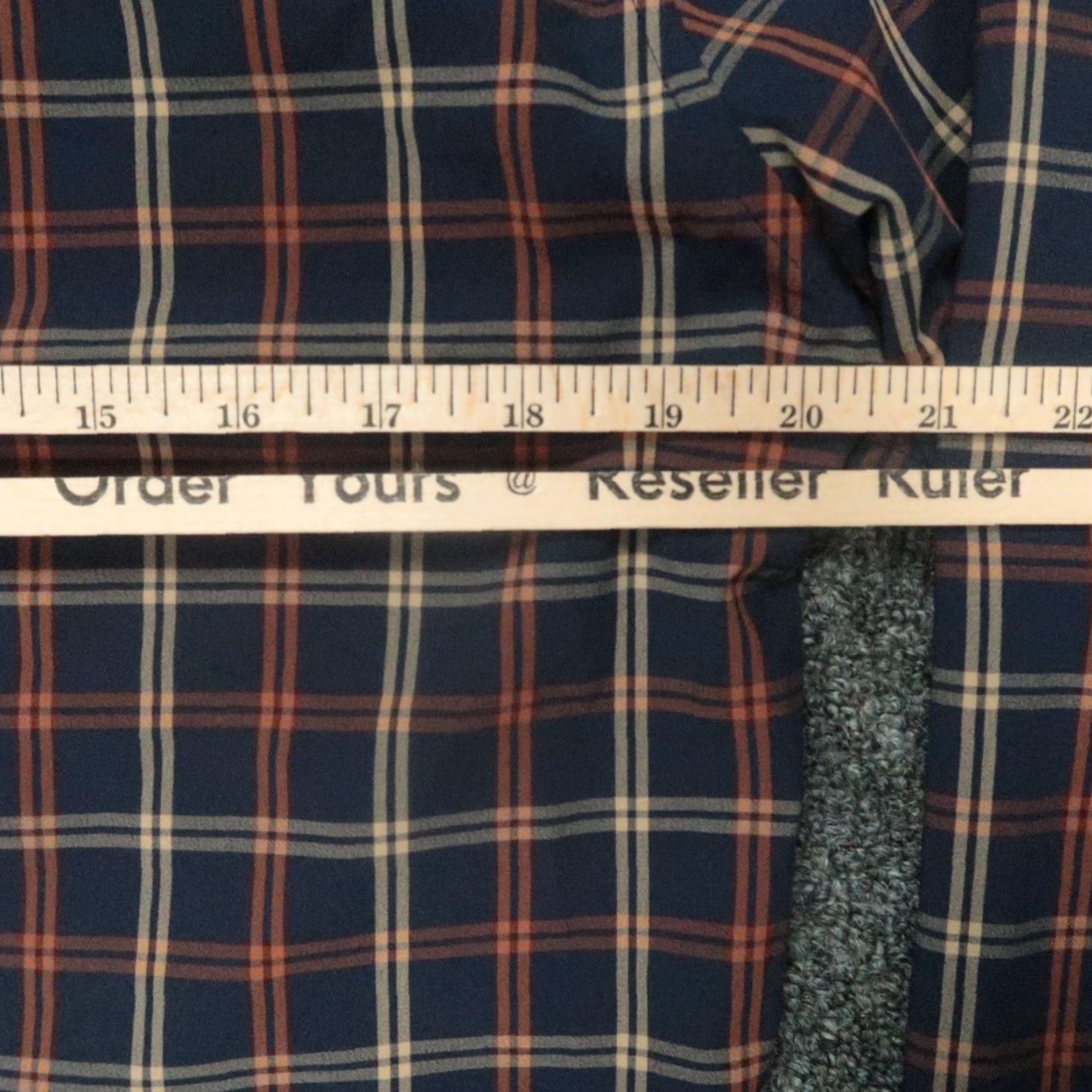 Mizzen+Main Mizzen+Main Shirt Mens Small Blue Orange Plaid Trim Button Long Sleeve No Tuck Size US S / EU 44-46 / 1 - 6 Thumbnail