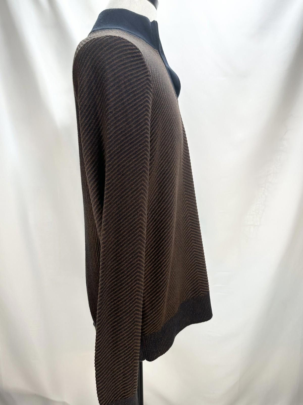 Perry Ellis Perry Ellis 1/4 Zip Double Knit Fabric Pullover Brown Mens L Size US L / EU 52-54 / 3 - 4 Thumbnail