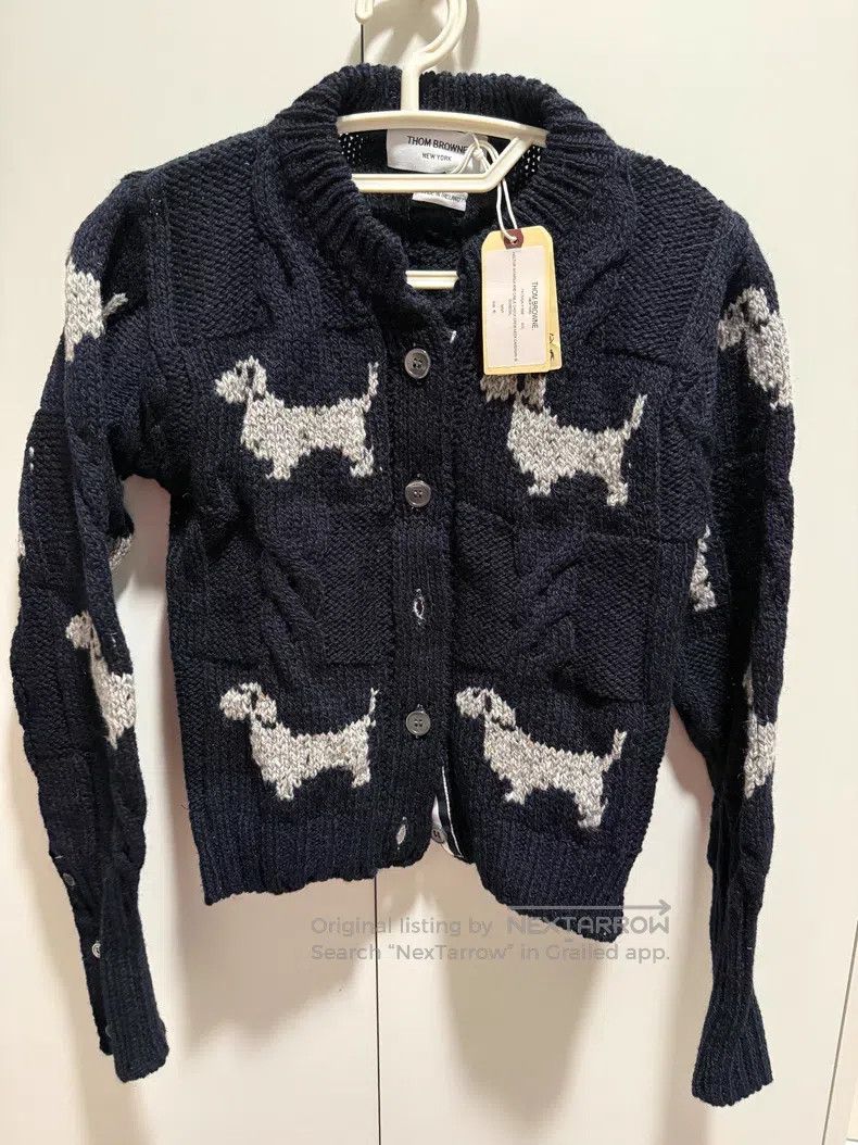 Thom Browne Thom Browne Dog Cardigan, Navy Blue Size US XXS / EU 40 - 1 Thumbnail