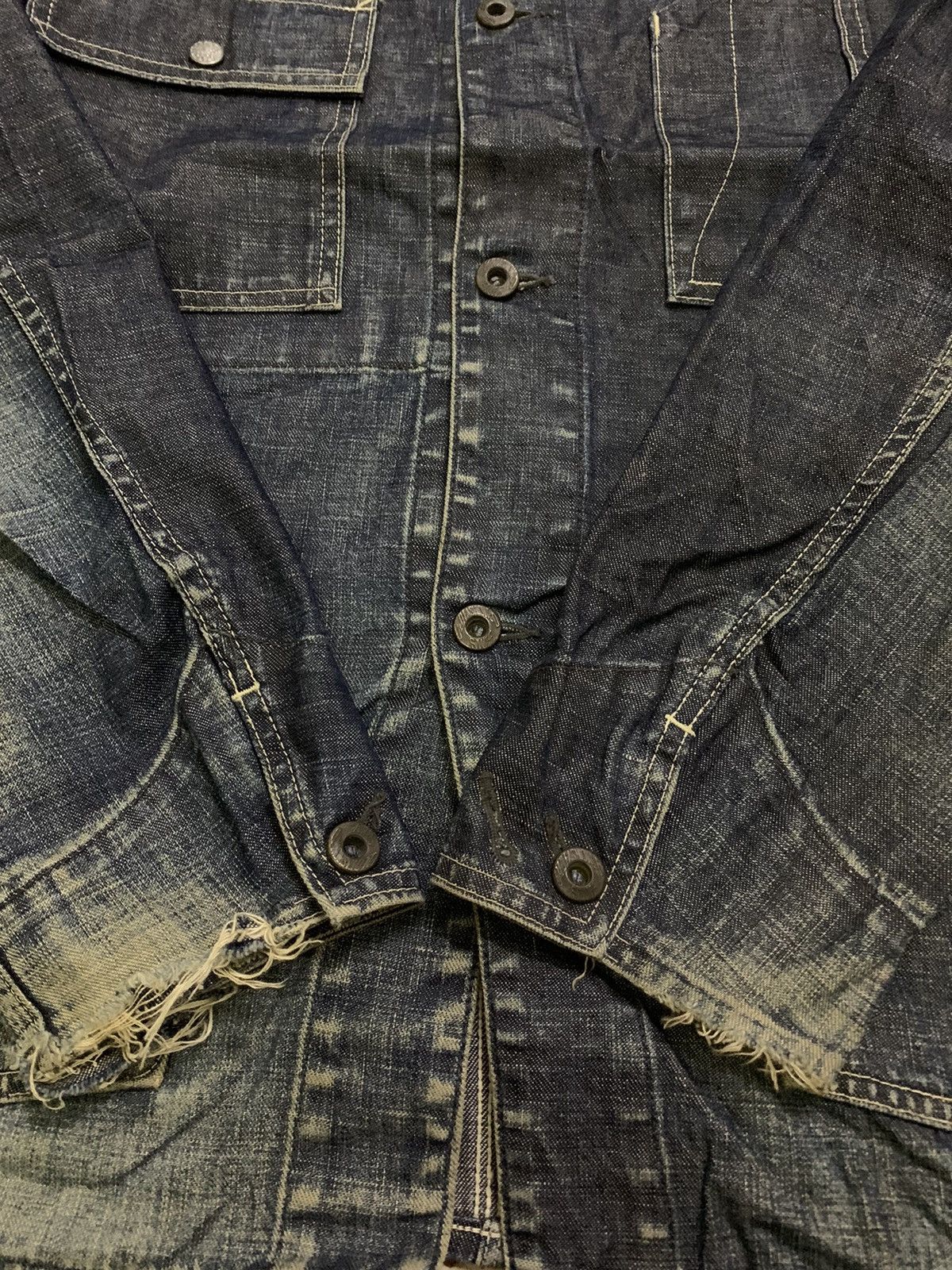 Vintage 💥Vintage 90s Bartack Denim Chore Jacket Size US L / EU 52-54 / 3 - 3 Thumbnail