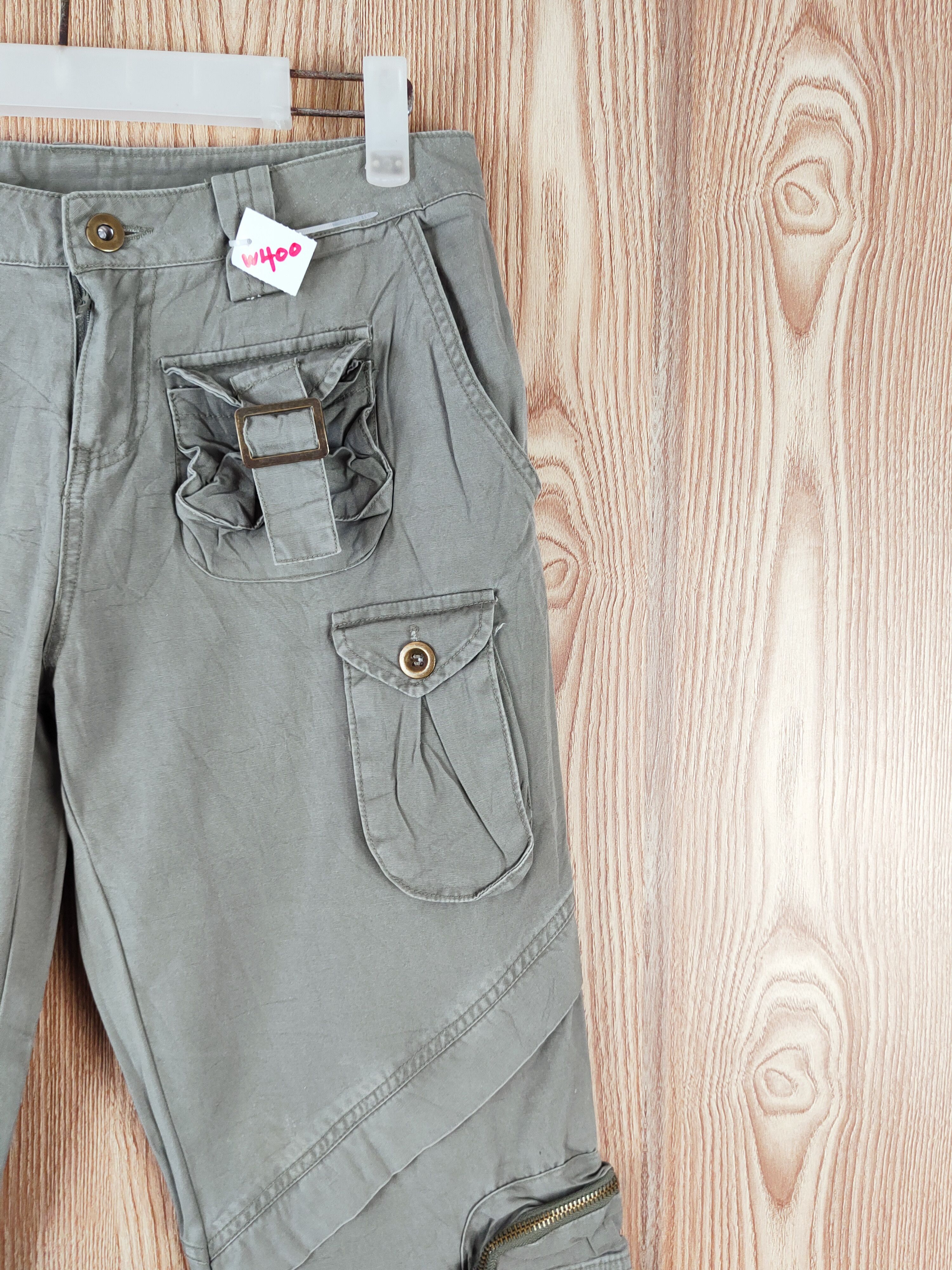 Japanese Brand Crisnare Green Multipocket Tactical Cargo Pants #W400 Size 29" - 5 Thumbnail