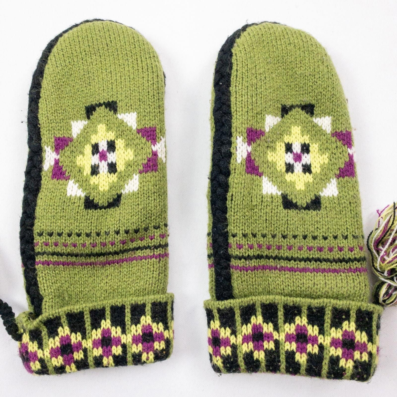 Other Anthropologie Green Patterned Mittens Womens One Size Size ONE SIZE - 3 Thumbnail