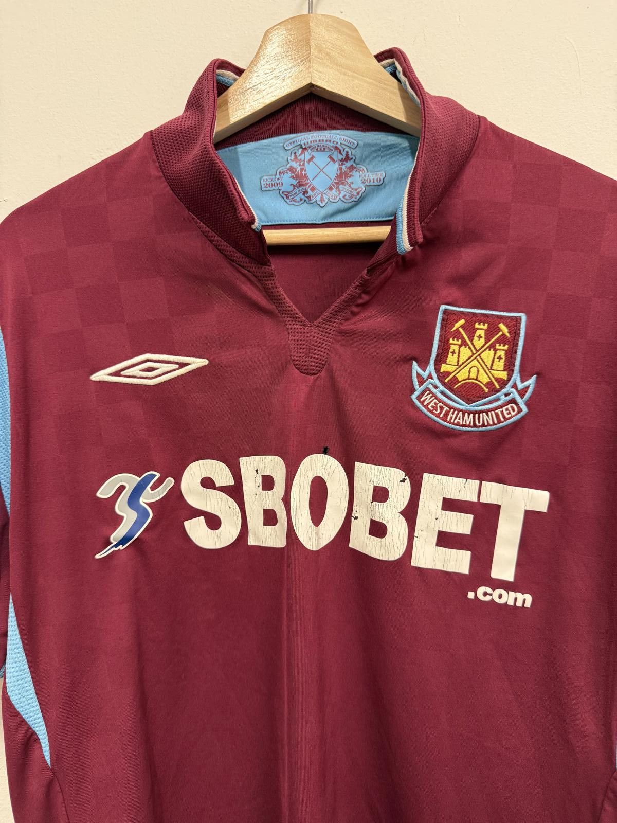 Umbro West Ham United 2009/10 Season Official Football Shirt Size ONE SIZE - 3 Thumbnail