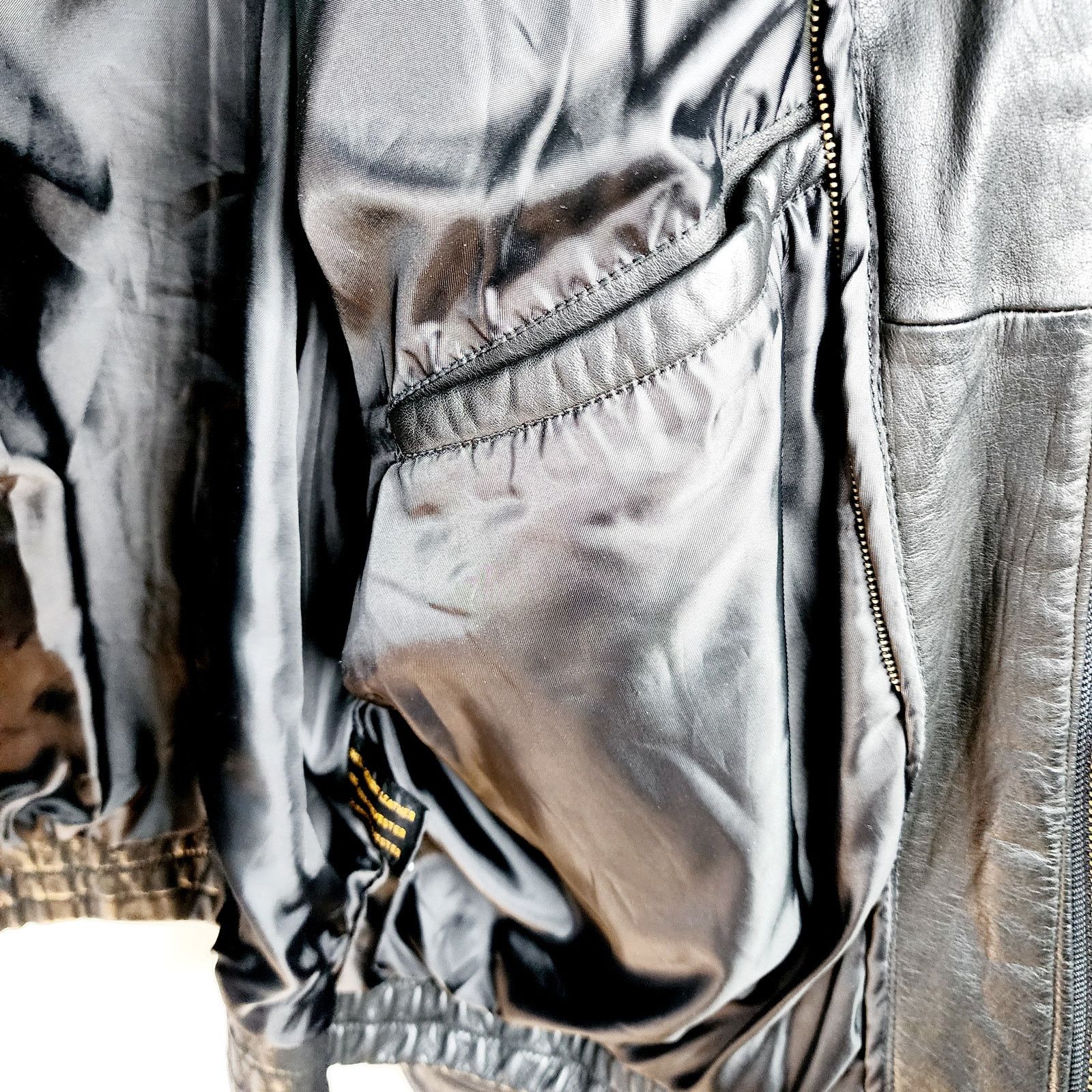 Reed Vintage Reed Men's Bomber Black Leather Jacket 90's Size US M / EU 48-50 / 2 - 7 Thumbnail