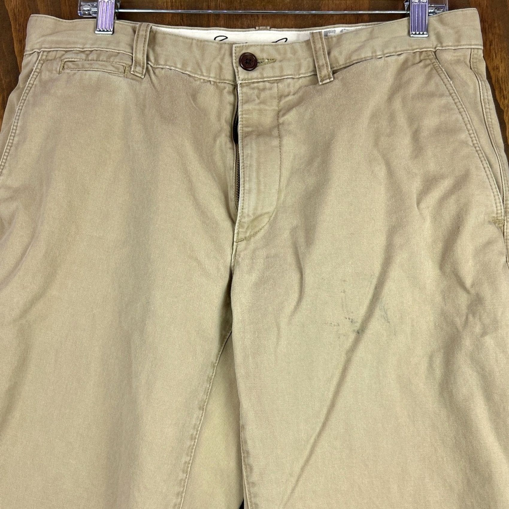 Eddie Bauer Eddie Bauer Mens Pants Tan Legend Wash Khakis 100% Cotton 34x32 34x30.5 Regular Rise Mid Inseam 30 Size US 34 / EU 50 - 2 Thumbnail