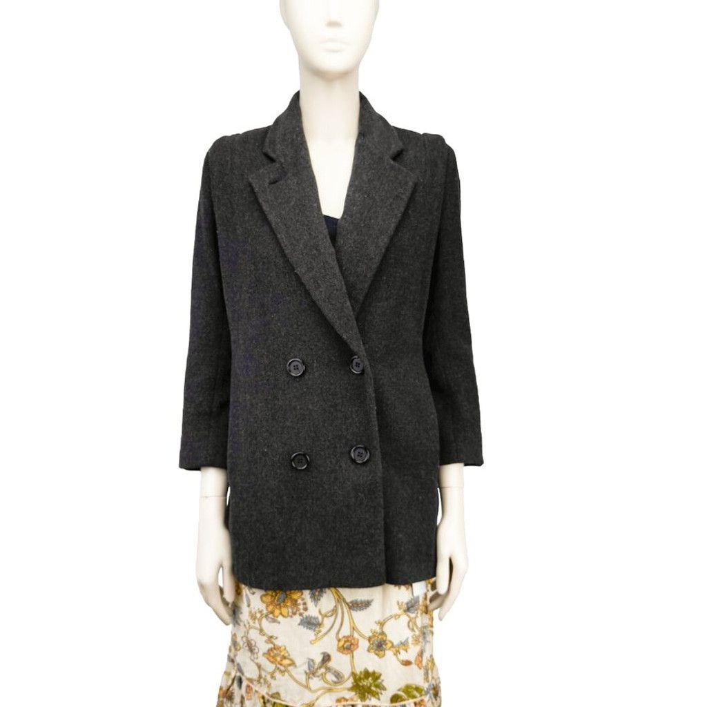 Vintage VINTAGE Pavillon Gray Power Shoulders Tailored Jacket Size S Size XS / US 0-2 / IT 36-38 - 2 Thumbnail